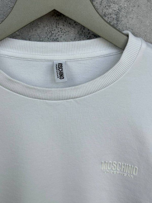 Moschino Moschino Crew Neck Sweatshirt White Logo Tape Stripe Sleeves Size US M / EU 48-50 / 2 - 9 Thumbnail
