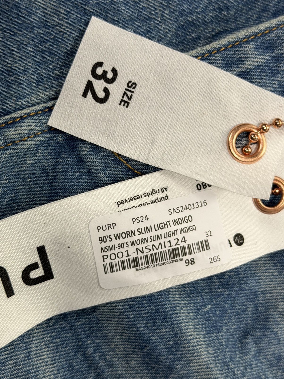 Purple Brand Purple Brand 90’s Worn Slim Jeans - Light Indigo Size US 32 / EU 48 - 4 Thumbnail