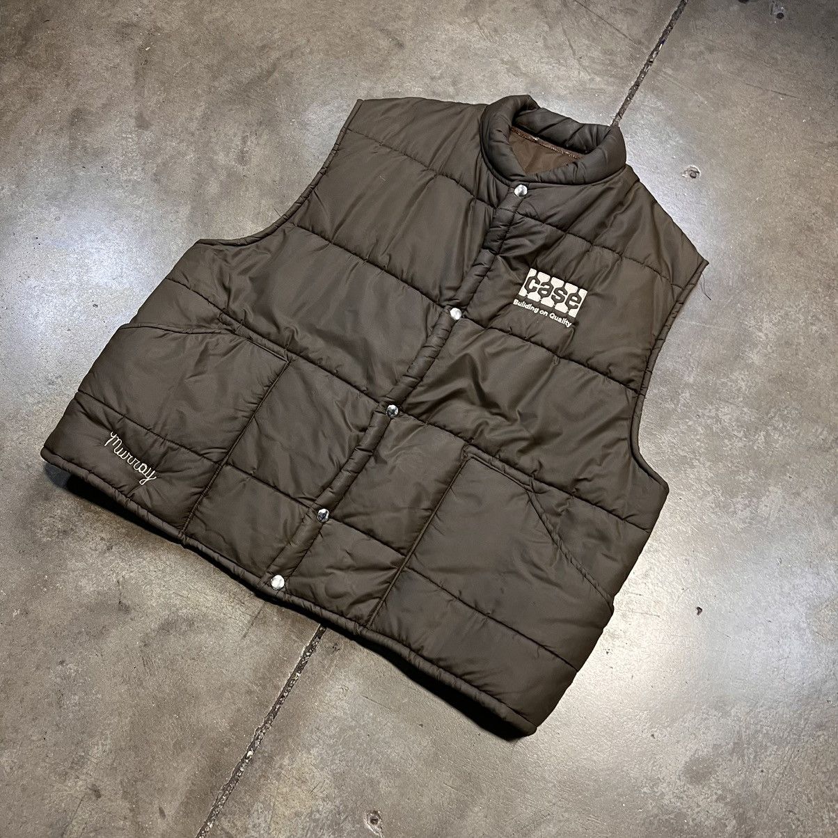 Vintage Vintage 80s Puffer Vest Brown Quilted Boxy Case Western Boxy Size US XL / EU 56 / 4 - 2 Thumbnail