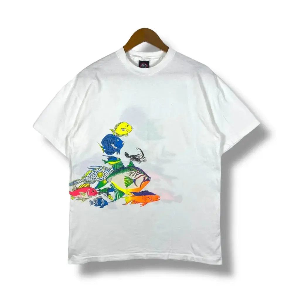Habitat Vintage 90's RAINBOW GRAPHIC Saltwater Fishes Graphic Size US L / EU 52-54 / 3 - 1 Thumbnail