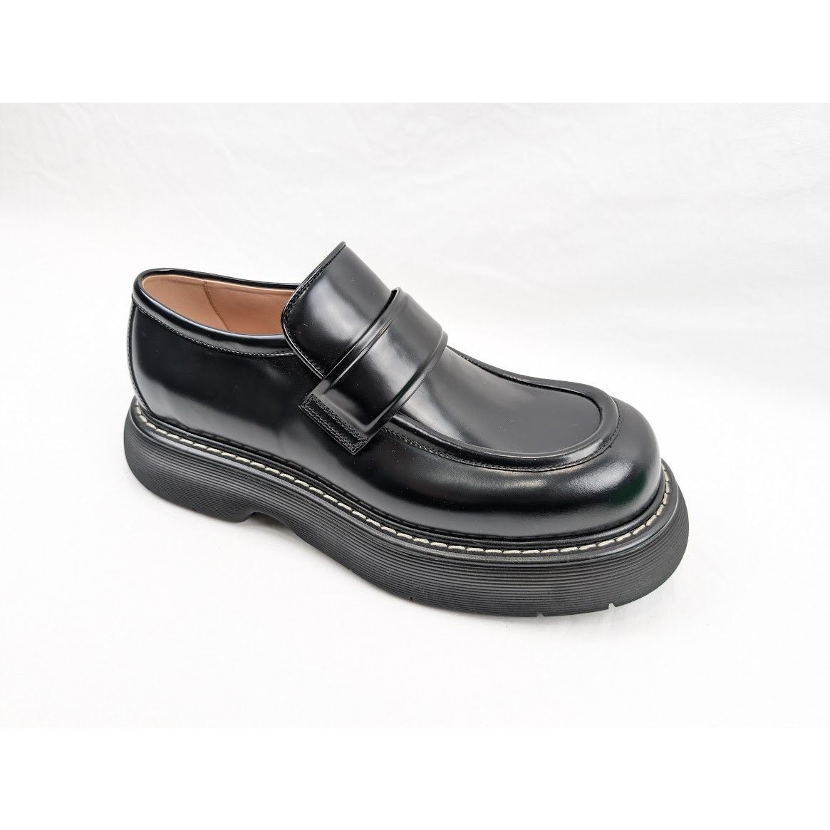 Bottega Veneta o1rshd1 Osaka Shine Calf Bounce Loafer in Black Size US 12 / EU 45 - 2 Thumbnail