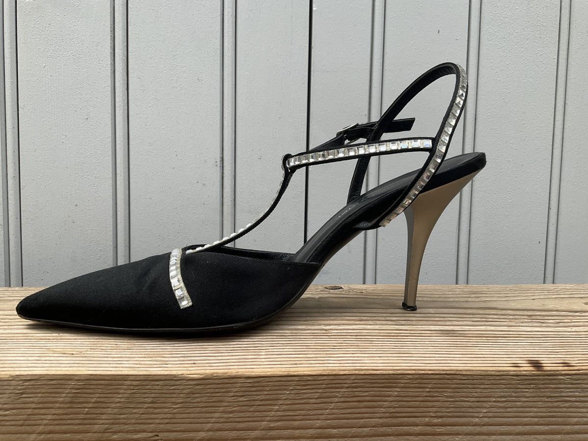 Sonia Rykiel Sonia Rykiel black satin heels with rhinestones straps Size US 7.5 / IT 37.5 - 5 Thumbnail