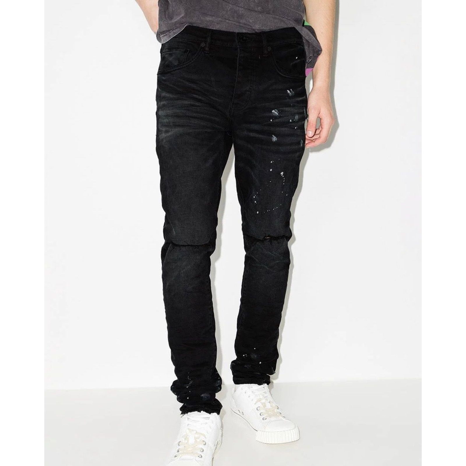Purple PURPLE - P001 Black Resin Knee Slit Size US 31 - 5 Thumbnail