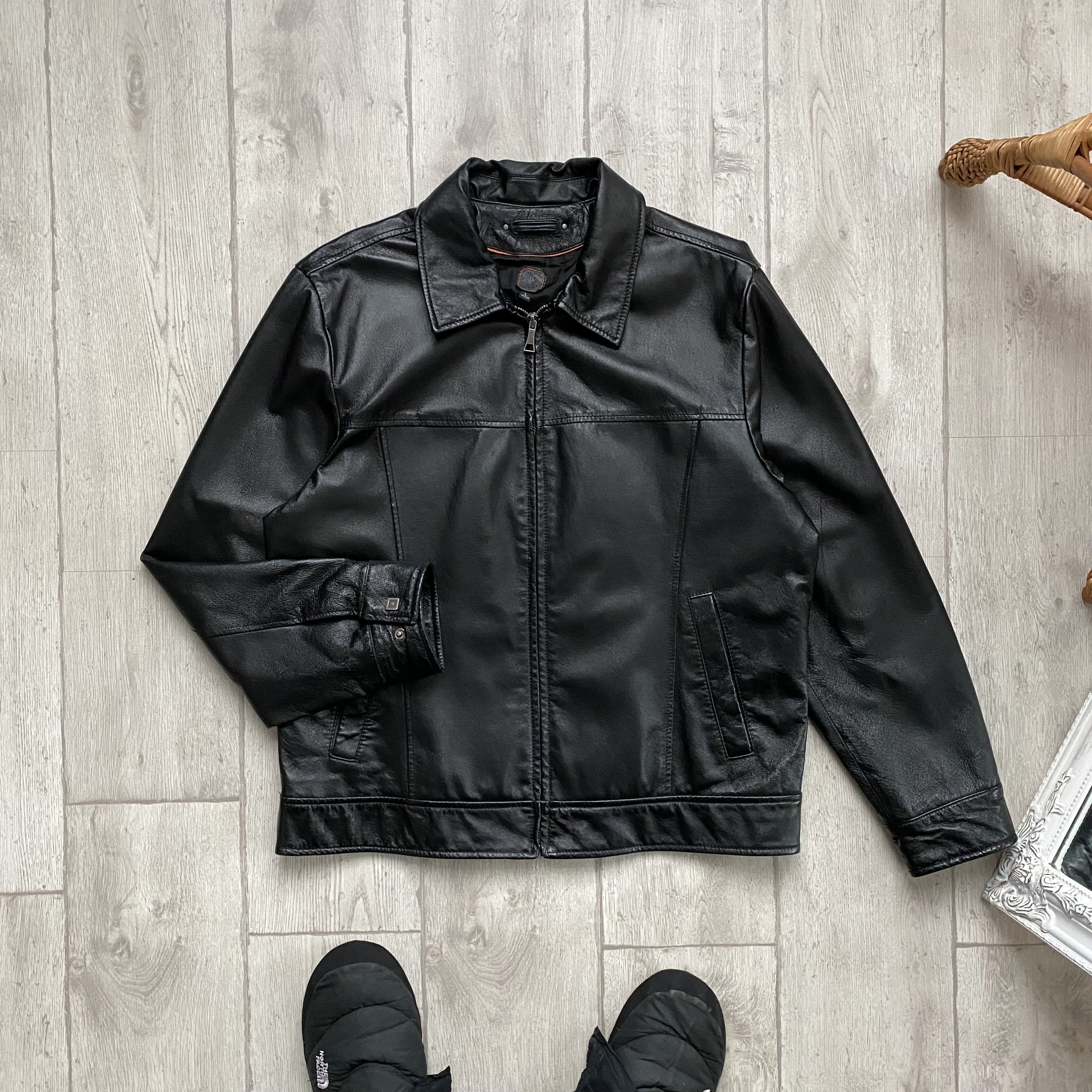 Genuine Leather 🏍 Vintage Moto Genuine Leather Racing Jacket Y2k Motorcycle Size US L / EU 52-54 / 3 - 4 Thumbnail
