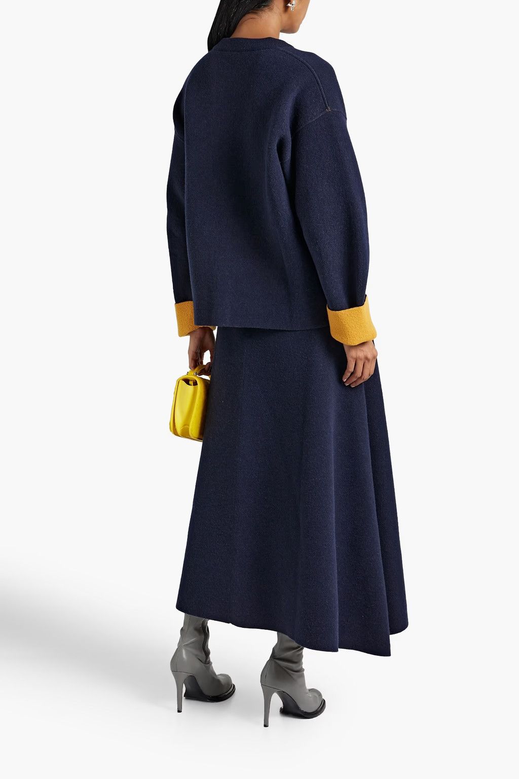 Jil Sander o1y1025 Midi Skirt in Midnight Blue Size 28" / US 6 / IT 42 - 3 Thumbnail