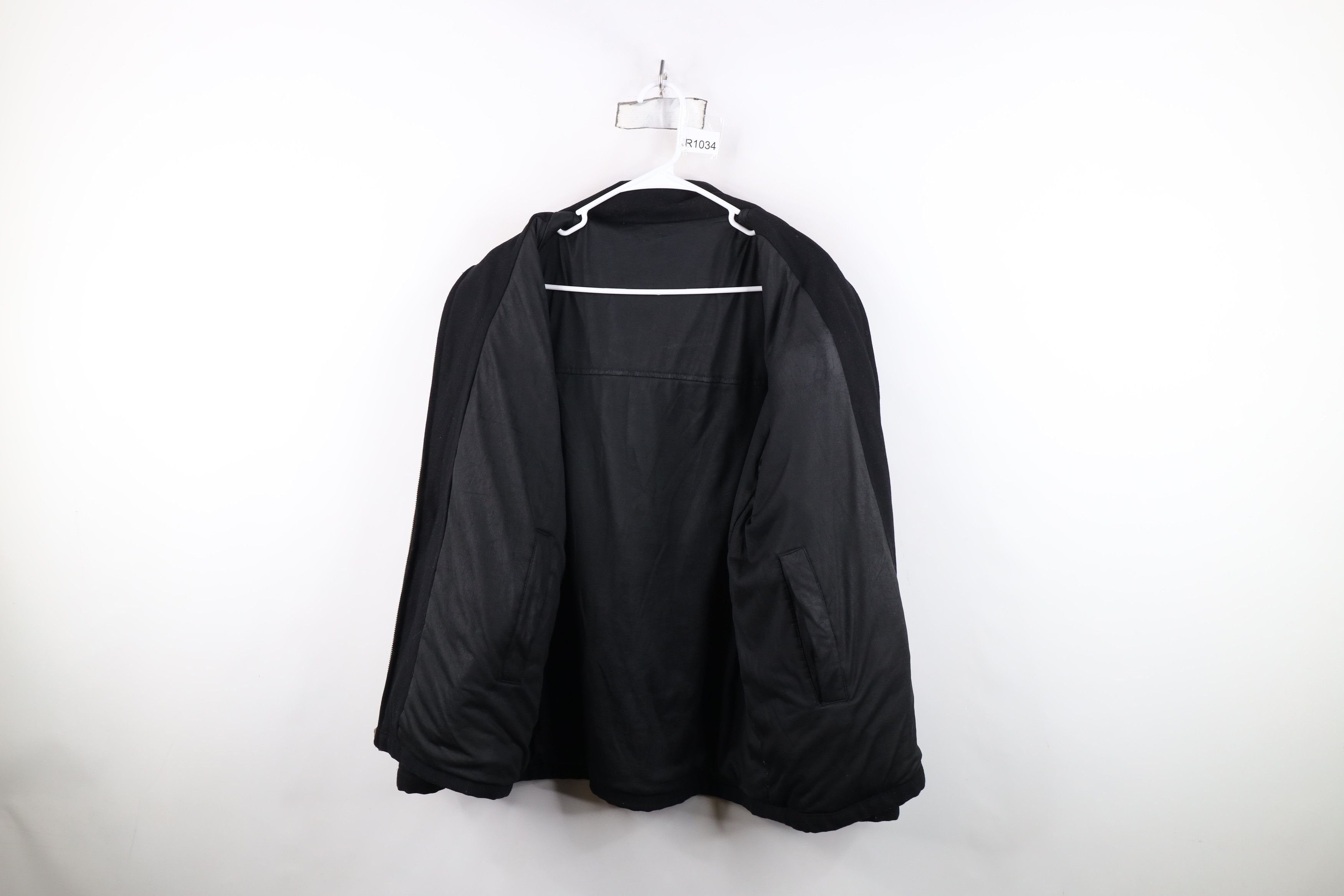 Vintage Vintage 90s Streetwear Wool Full Zip Bomber Jacket Black Size US L / EU 52-54 / 3 - 9 Thumbnail