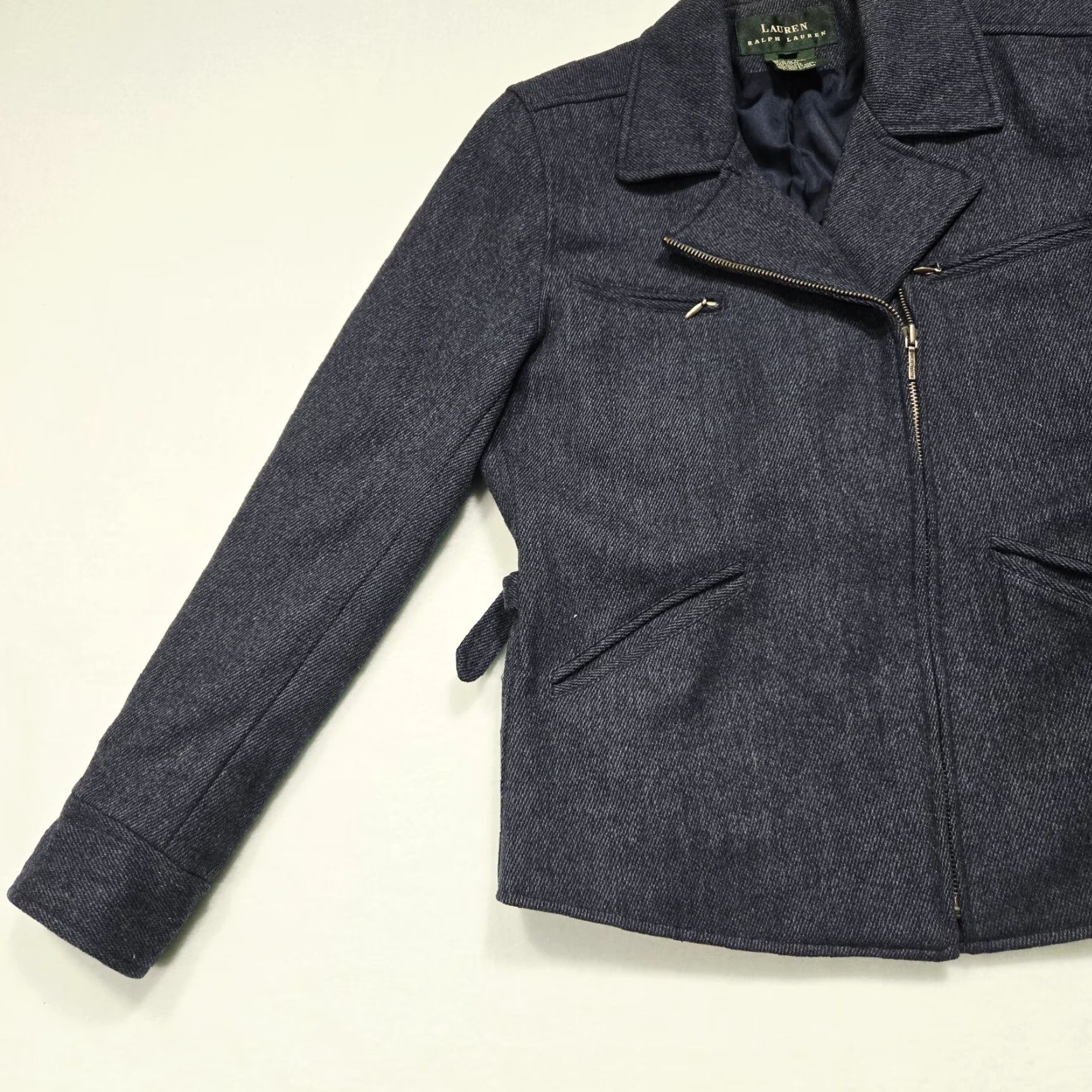 Ralph Lauren Lauren Ralph Lauren Moto Jacket Womens Size 6 Blue Asymmetrical Zip Lined Size M / US 6-8 / IT 42-44 - 4 Thumbnail