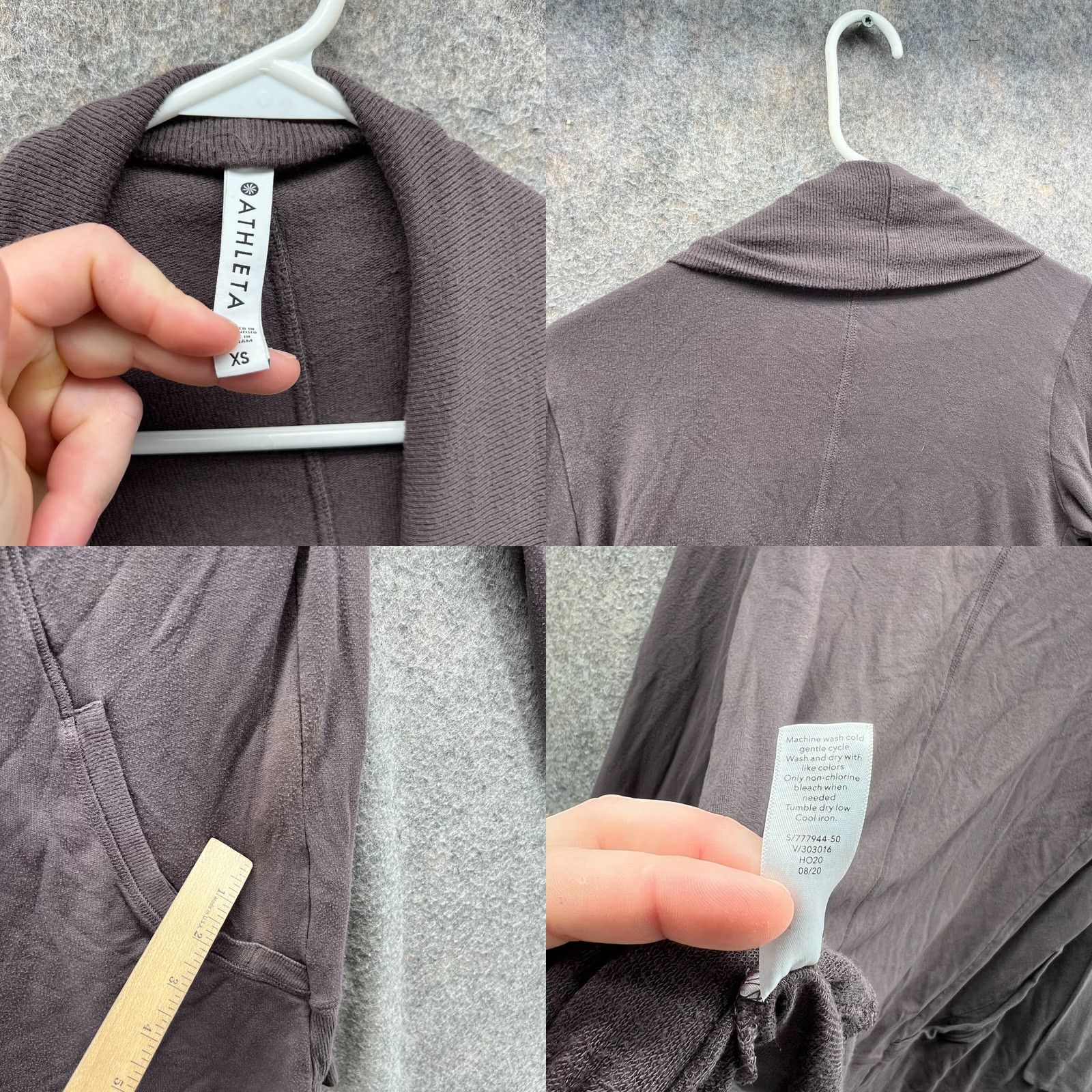 Athleta Athleta Sweater Cardigan Womens XS Purple Solid Fleece Stretch Regular Seasonal All Seasons 77944 Size XS / US 0-2 / IT 36-38 - 8 Thumbnail