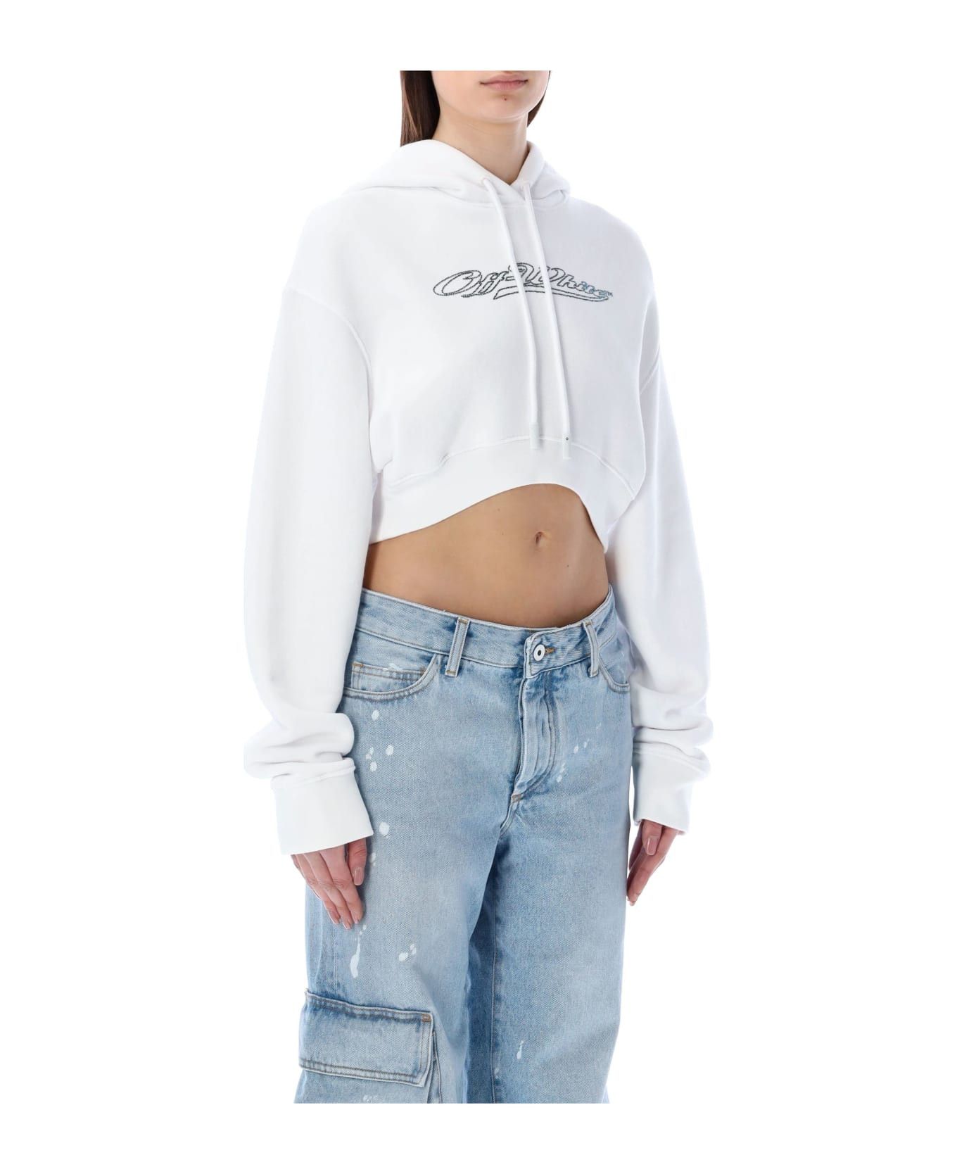 Off-White o1y1225 Logo Hoodie in White Size M / US 6-8 / IT 42-44 - 2 Thumbnail