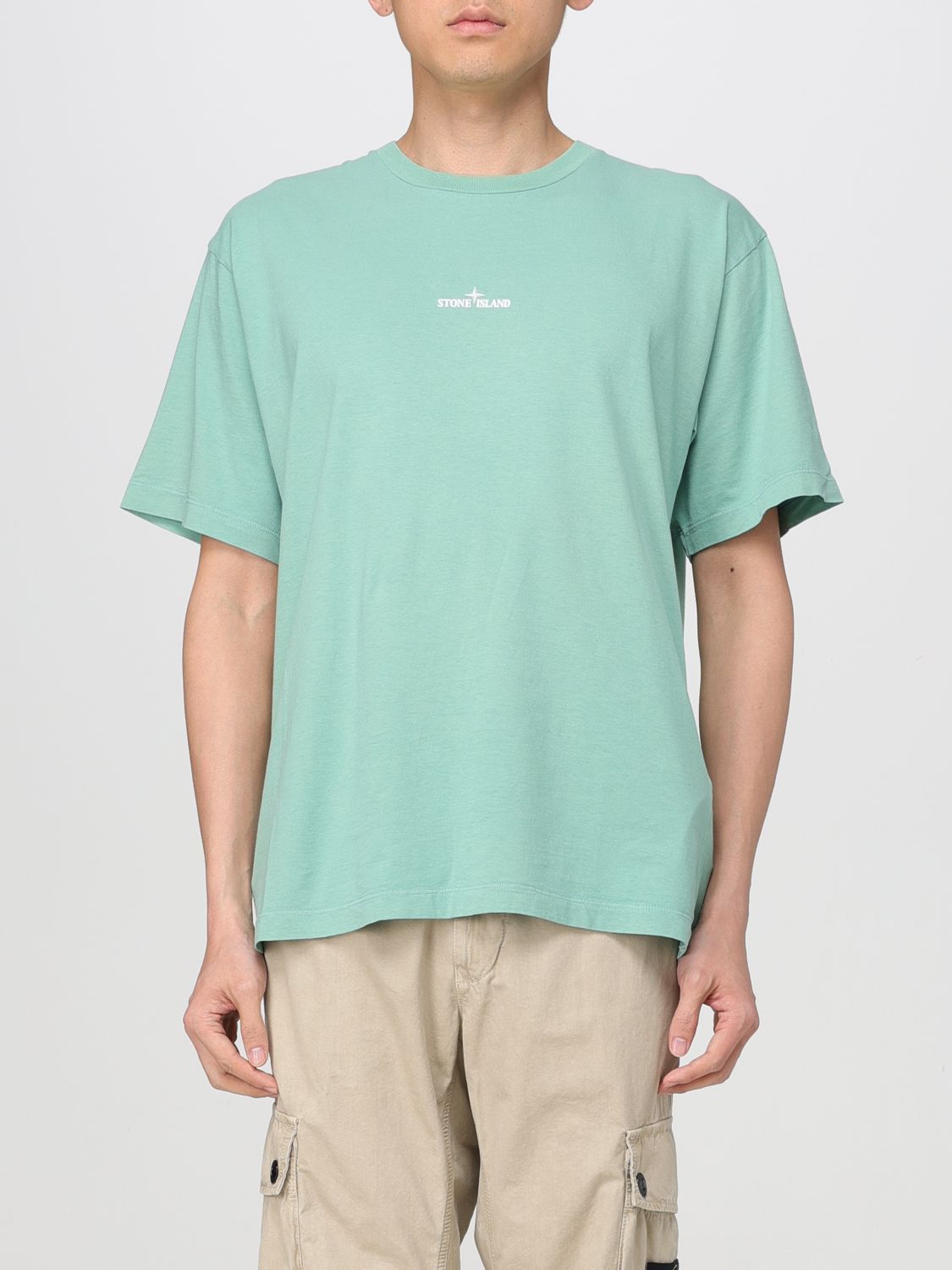 image of Stone Island T-Shirt Men Green (Size 2XL)