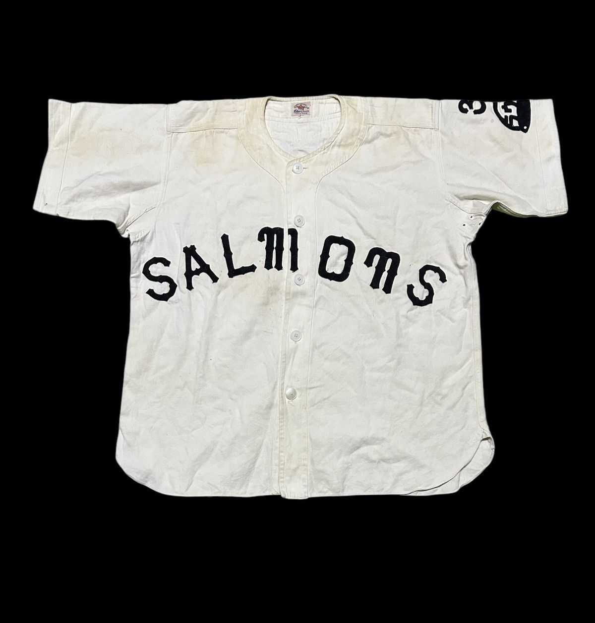 Vtg 40s-50s star crown Salmons basebal shirt