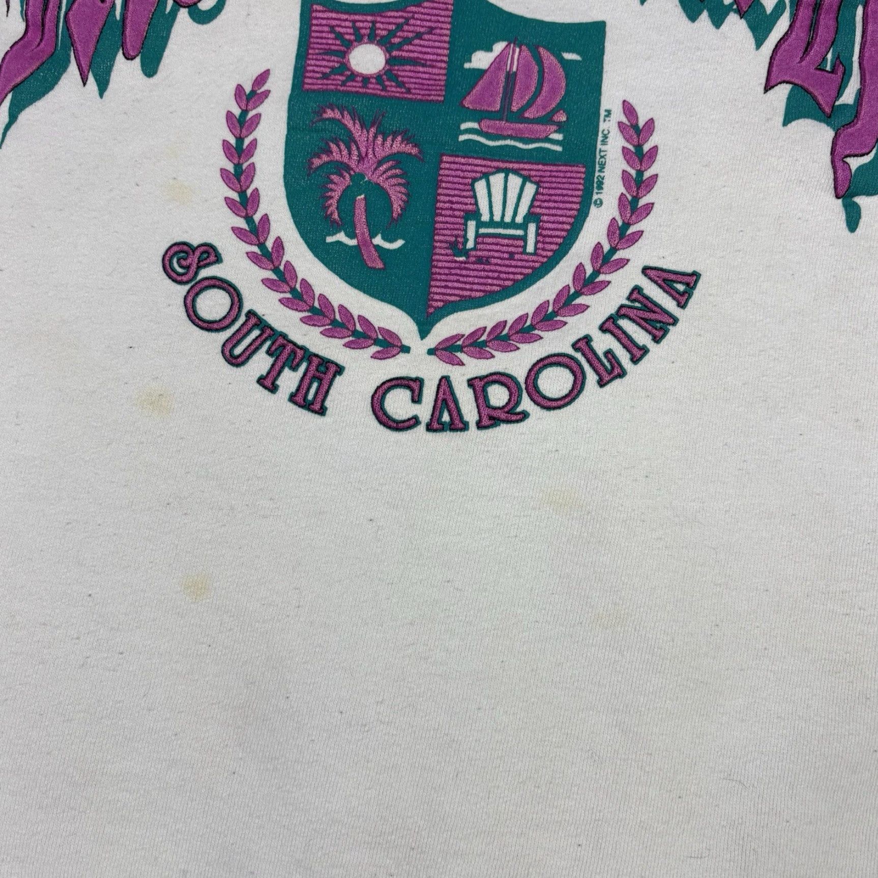 Vintage VINTAGE Myrtle Beach South Carolina White Pullover Crewneck Sweatshirt M Shirt Mens 90s Graphic Print Embroidered Logo Cotton Blend Heavyweight Size US M / EU 48-50 / 2 - 6 Thumbnail