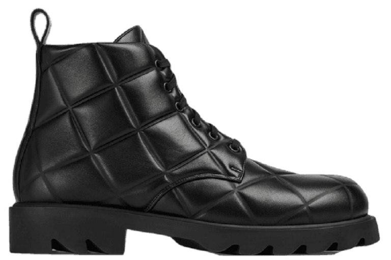 image of Bottega Veneta O1Loc1C0124 Padded Leather Lace-Up Ankle Boots In Black, Men's (Size 10)