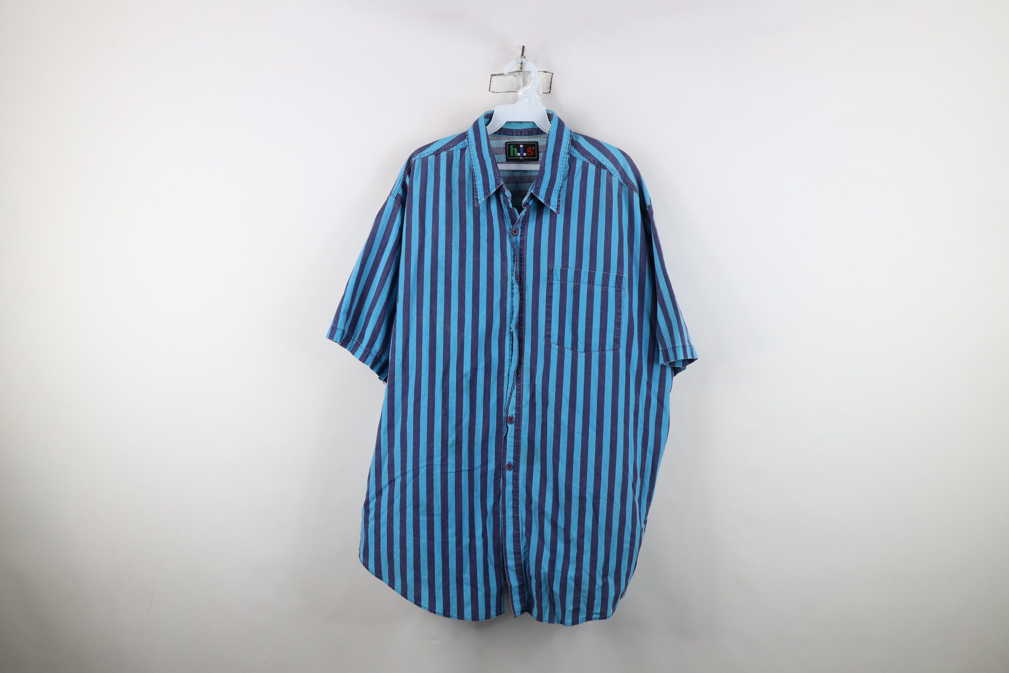Vintage Vintage 90s Streetwear Fit Striped Collared Button Shirt USA Size US XL / EU 56 / 4 - 1 Thumbnail