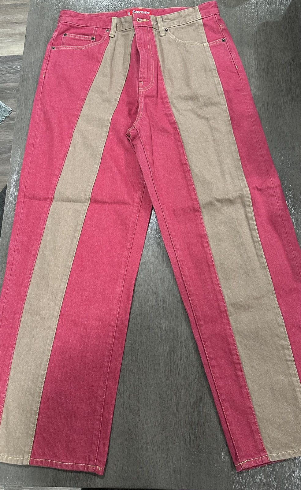 Supreme Supreme Paneled Stripe Baggy Jeans Size US 32 / EU 48 - 1 Thumbnail