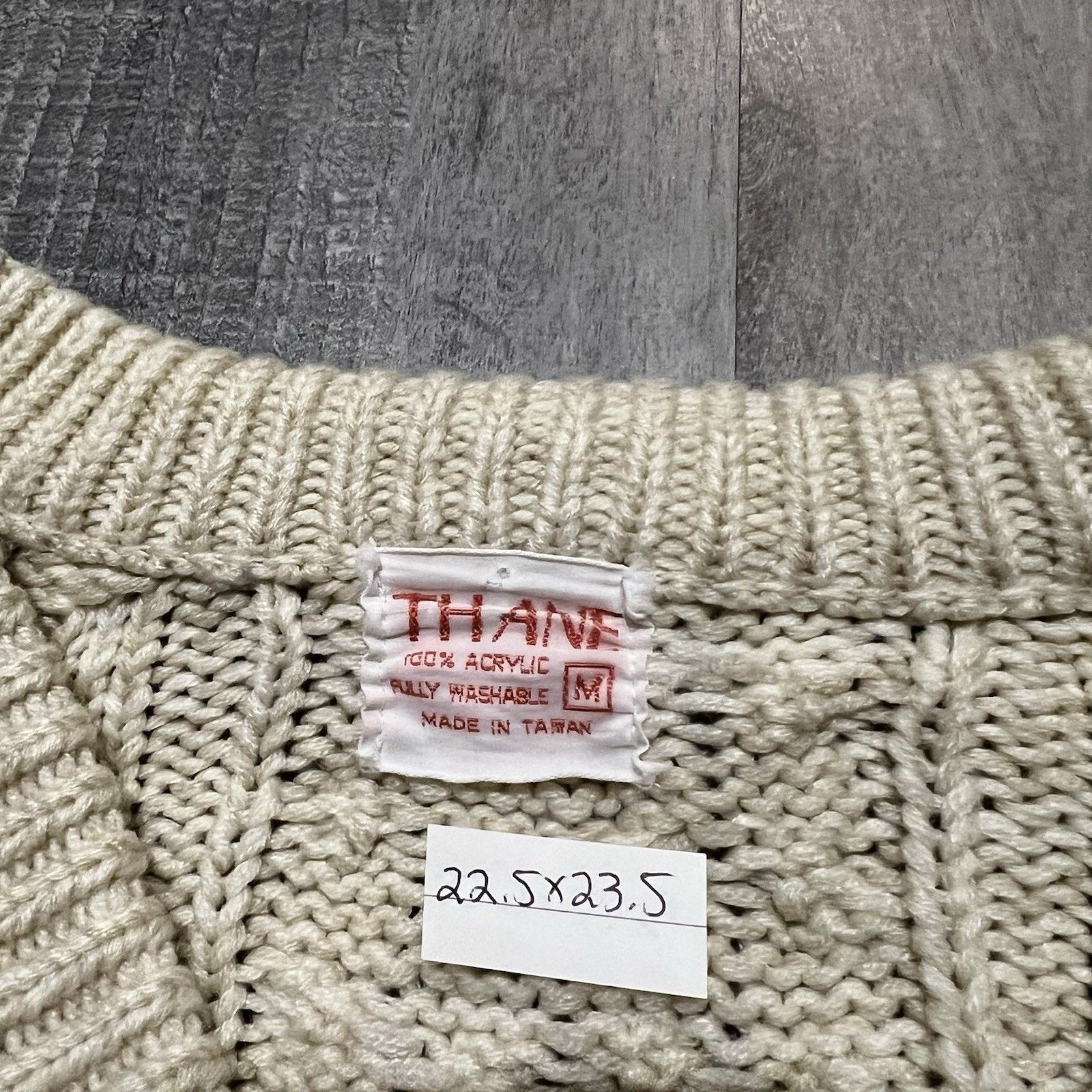 Vintage VTG Thane Cable Knit Fisherman Sweater Beige Acrylic Knit Size M / US 6-8 / IT 42-44 - 4 Thumbnail