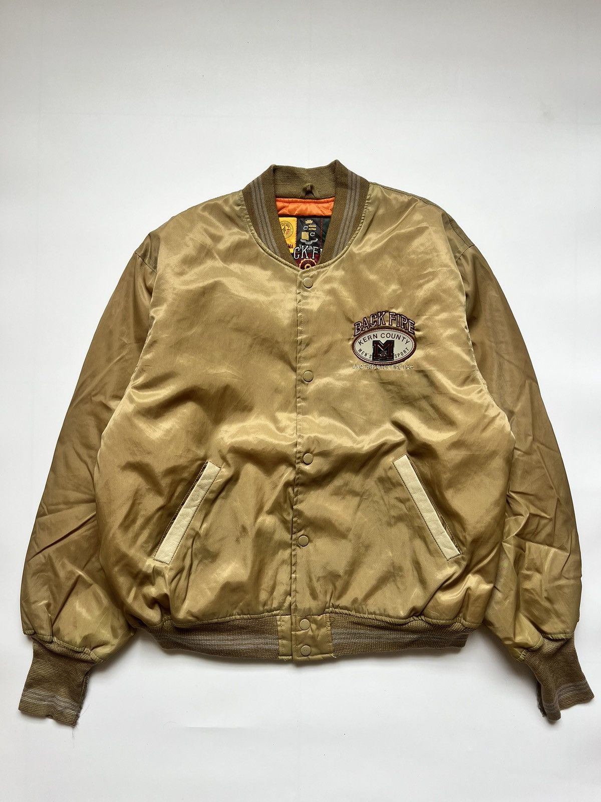 Japanese Brand Vintage Back Fire Kern Country Men's Sport Bomber Jacket Size US L / EU 52-54 / 3 - 2 Thumbnail