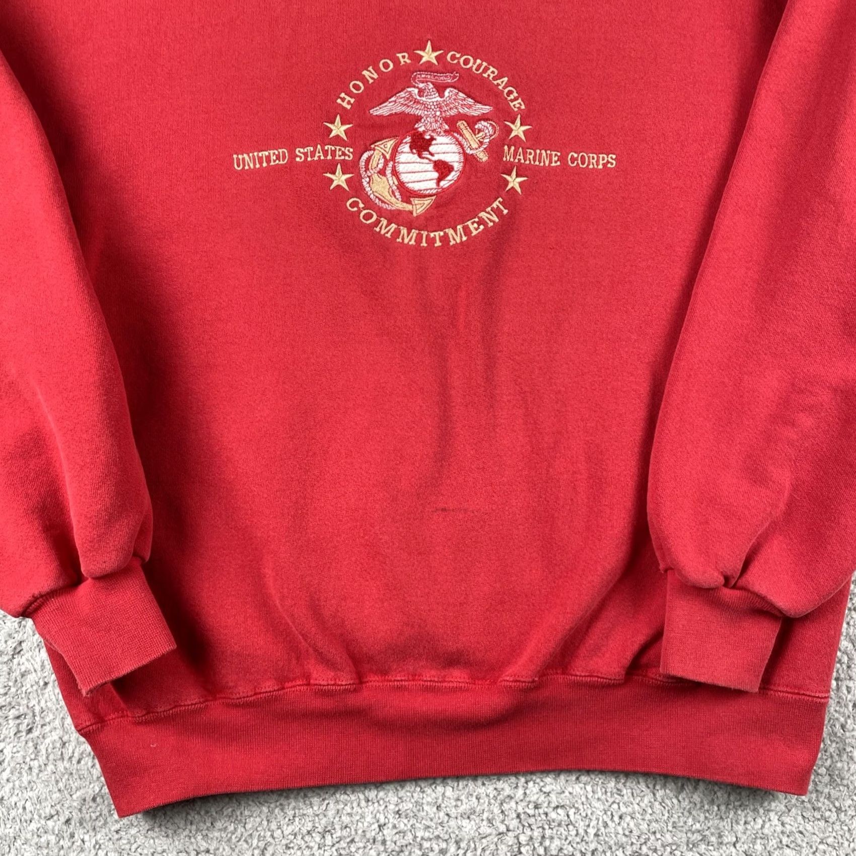Jerzees VINTAGE Jerzees Mens XL United States Marine Corps Red Pull Over Crewneck Sweatshirt Size US XL / EU 56 / 4 - 6 Thumbnail