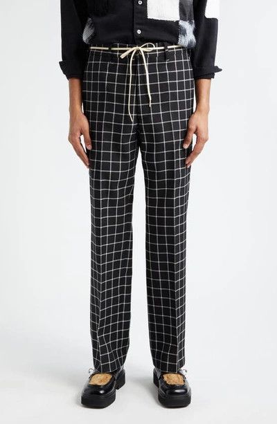 o1w1db10824 Checked Pant in Black White