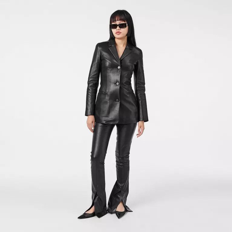 Off-White o1y1225 Leather Pant in Black Size 25" / US 0 / IT 36 - 6 Thumbnail