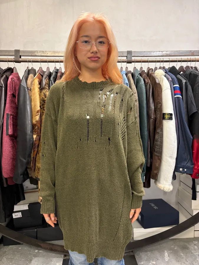 Isabel Marant Isabel Marrant Distressed Khaki Wool Sweater Size M / US 6-8 / IT 42-44 - 2 Thumbnail