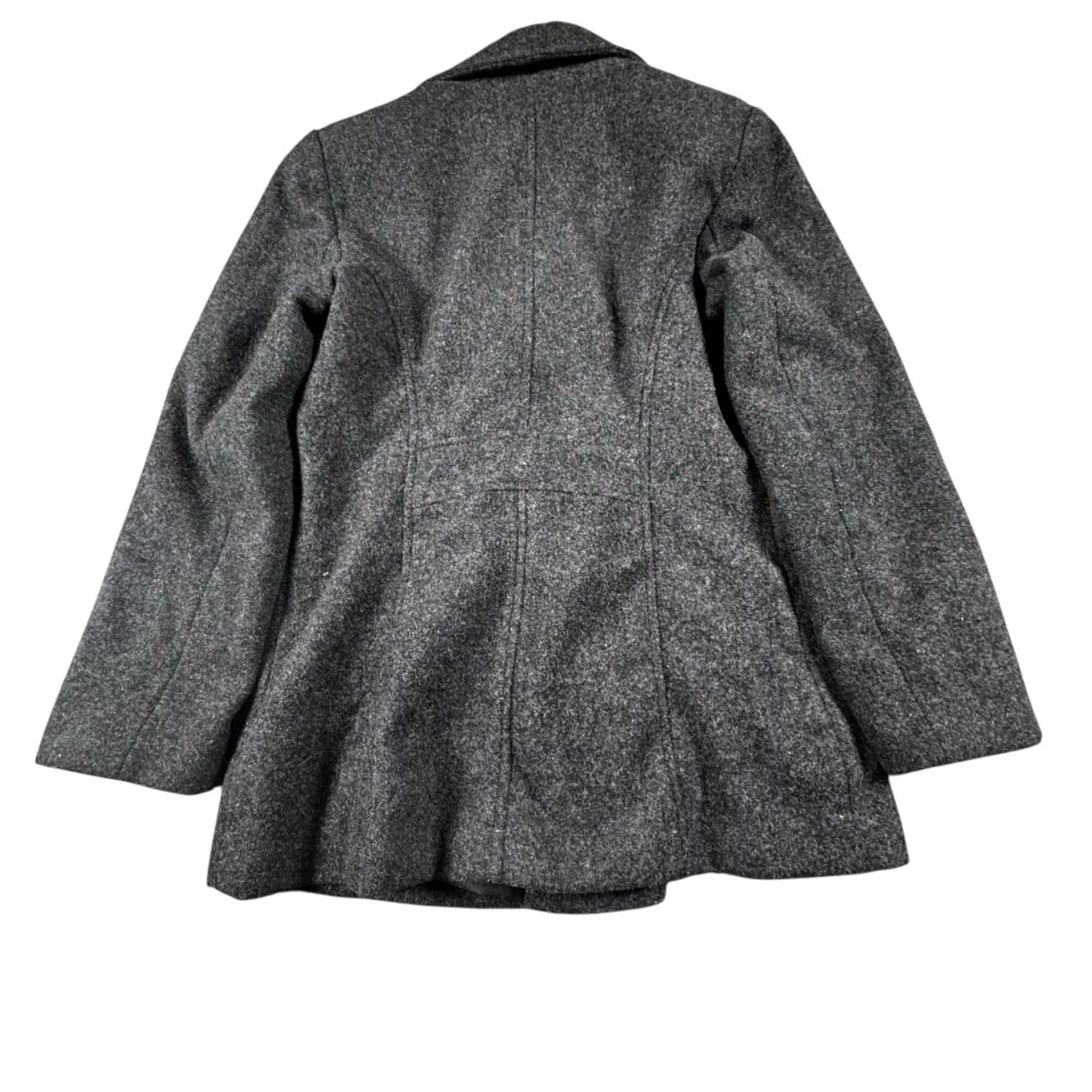 Express Express Women’s Pea Coat Jacket Wool 3/4 Double Breasted Wool Winter Heavy Gray Tweed Regular Long Sleeve Collared Lined Pockets Insulated - Mens? Size S / US 4 / IT 40 - 8 Thumbnail