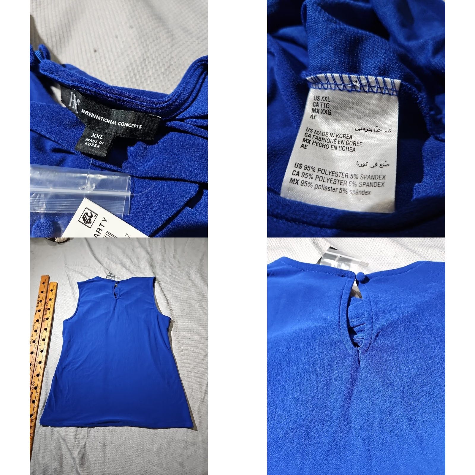 Vintage NWT INC International Concepts Shirt Womens XXL 2XL Blue Wrap Ruched Top Vest? Size XXL / US 16-18 / IT 52-54 - 8 Thumbnail
