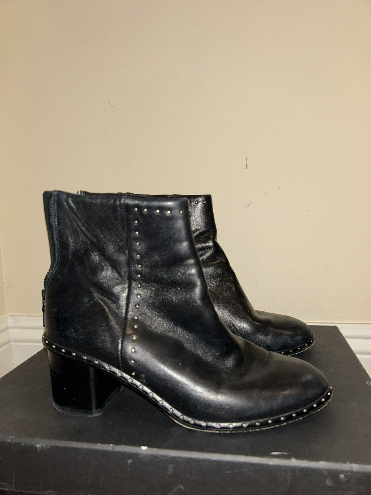 Rag & Bone Black Leather Rag & Bone Booties Size US 6.5 / IT 36.5 - 2 Thumbnail