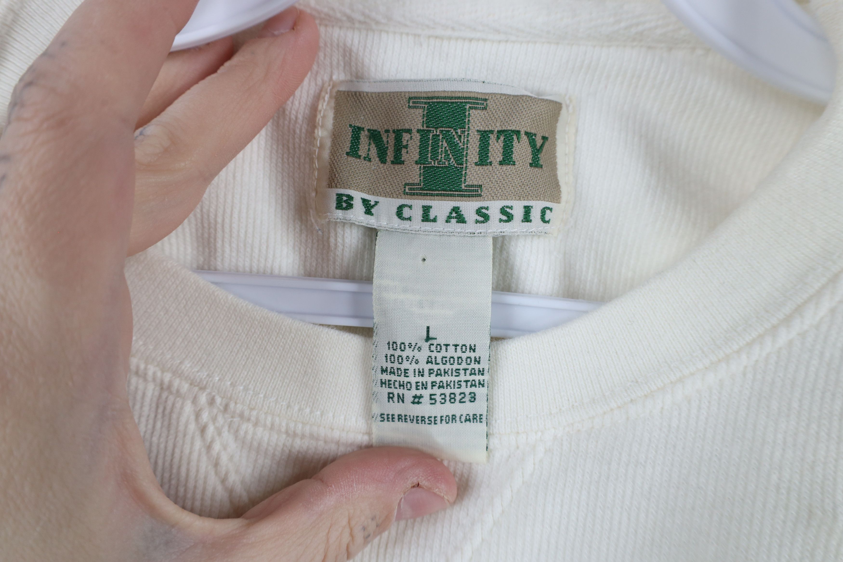 Vintage Vintage 90s Streetwear Blank Ribbed Knit Sweater White Size US L / EU 52-54 / 3 - 6 Thumbnail
