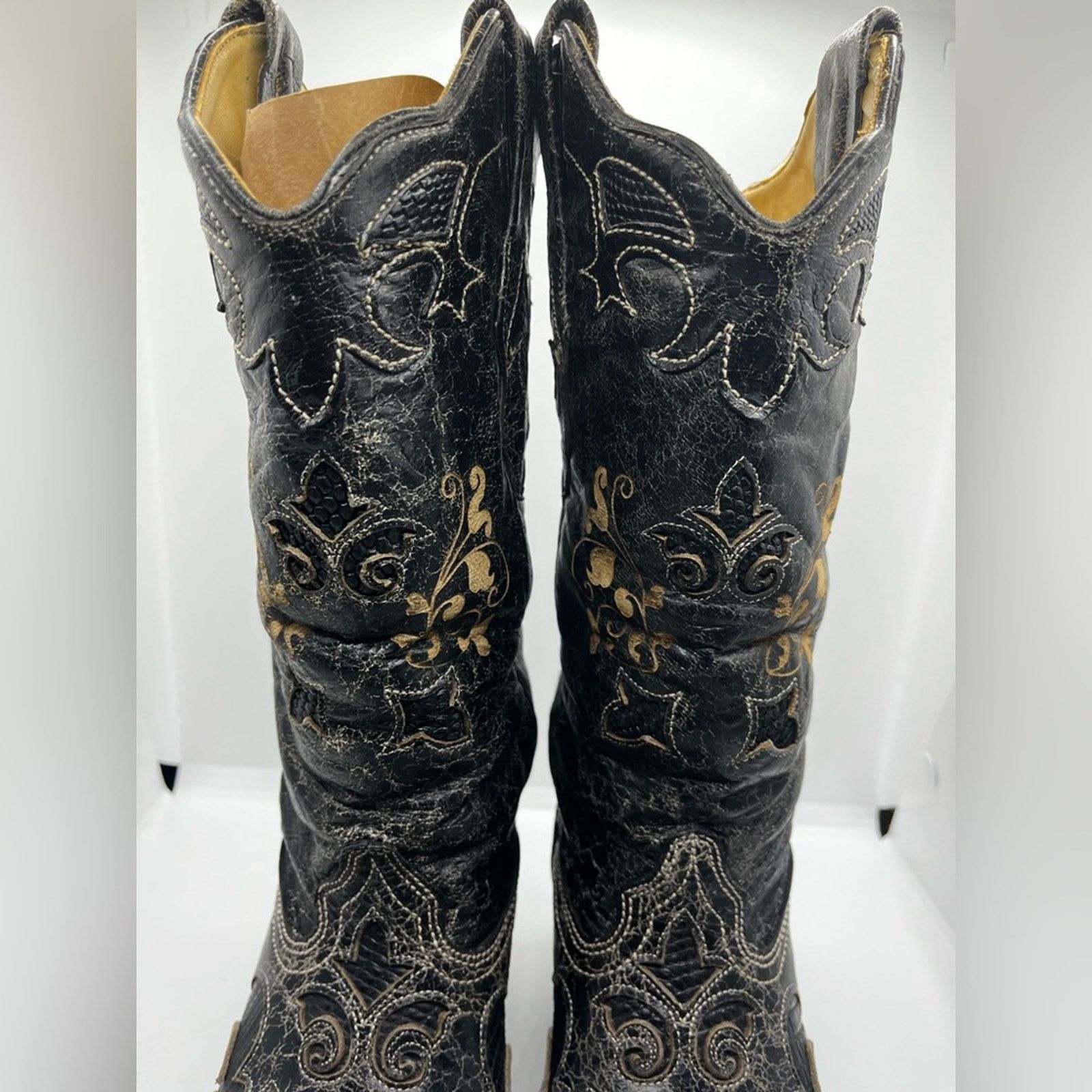 Other Lizard overlay Leather Cowgirl Boots Size US 6 / IT 36 - 10 Thumbnail