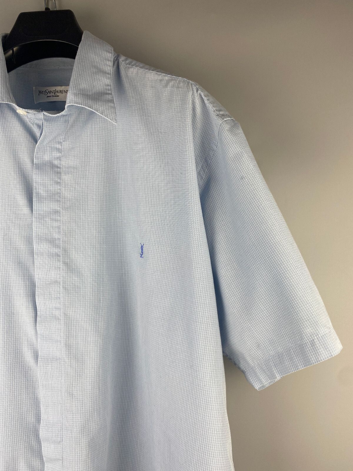 Yves Saint Laurent Yves Saint Laurent YSL Luxury Check Short Sleeve Shirt Size US L / EU 52-54 / 3 - 5 Thumbnail