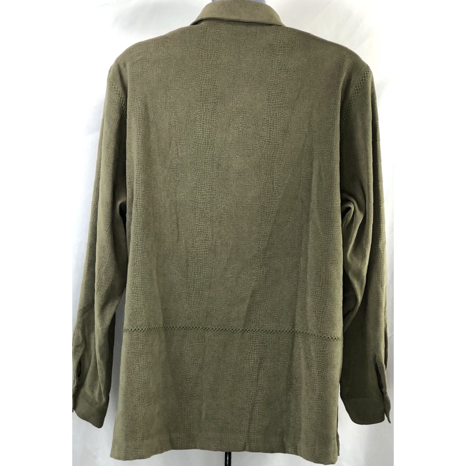 Vintage VINTAGE Alfred Dunner top Shirt Women XL Green Embroidered Crochet Pocket Y2K Rustic Bohemian 90s Streetwear Size XL / US 12-14 / IT 48-50 - 3 Thumbnail