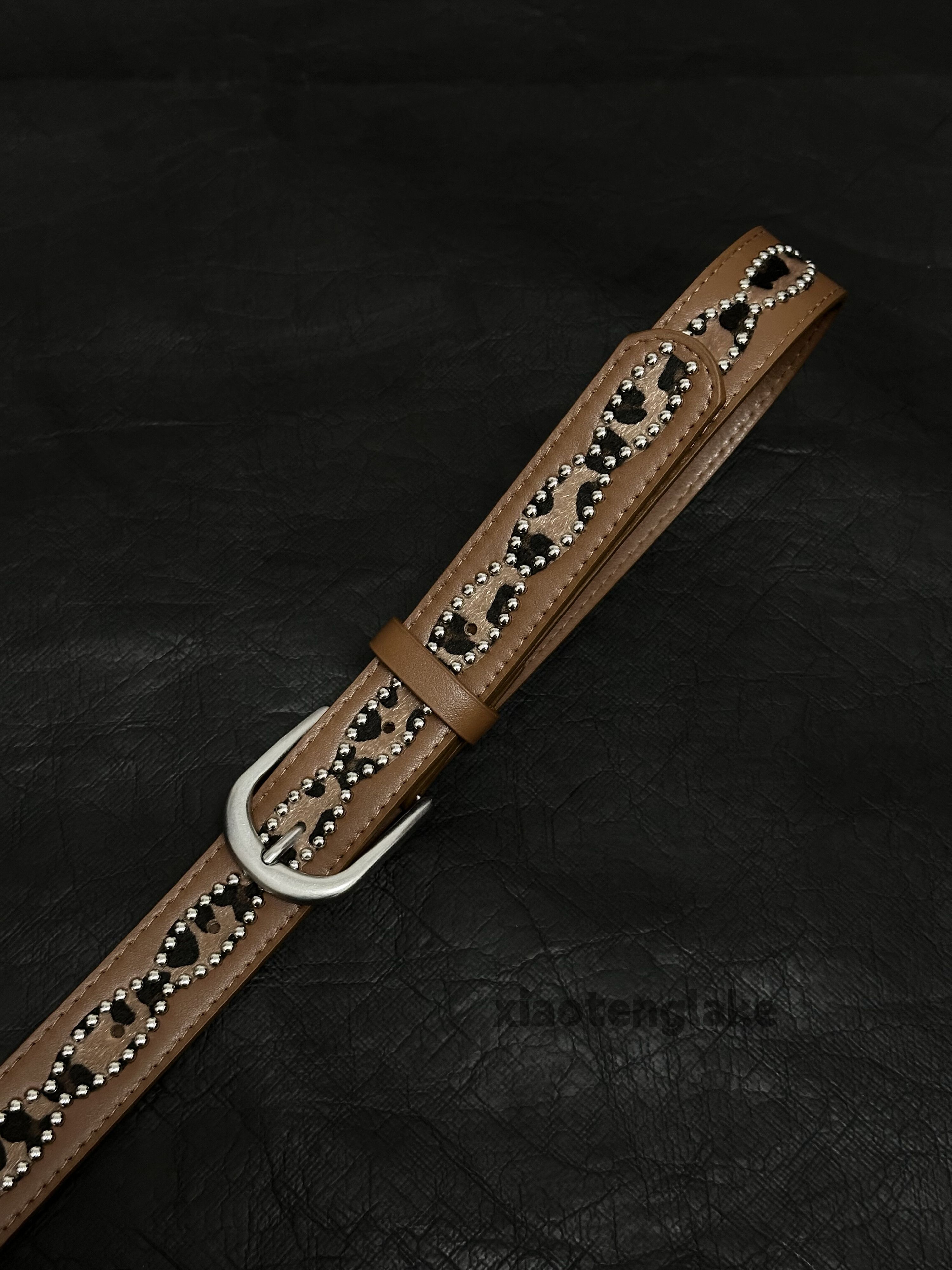 Japanese Brand Utility punk grunge rivet patchwork pattern leopard belt Size ONE SIZE - 1 Thumbnail