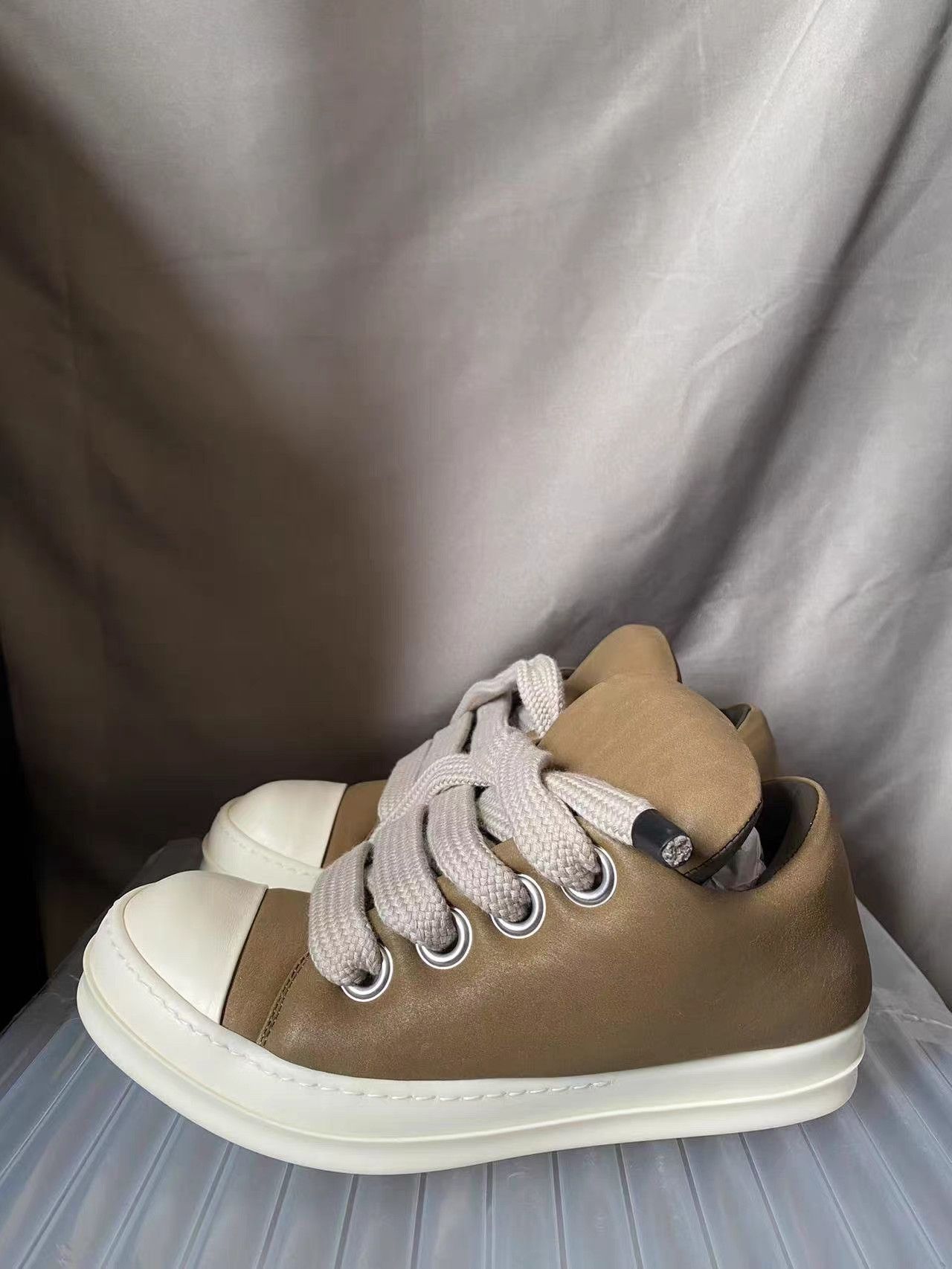 Rick Owens Rick Owens Brown Chunky Low Top Ramones Bread Shoes Size US 6 / EU 39 - 1 Thumbnail