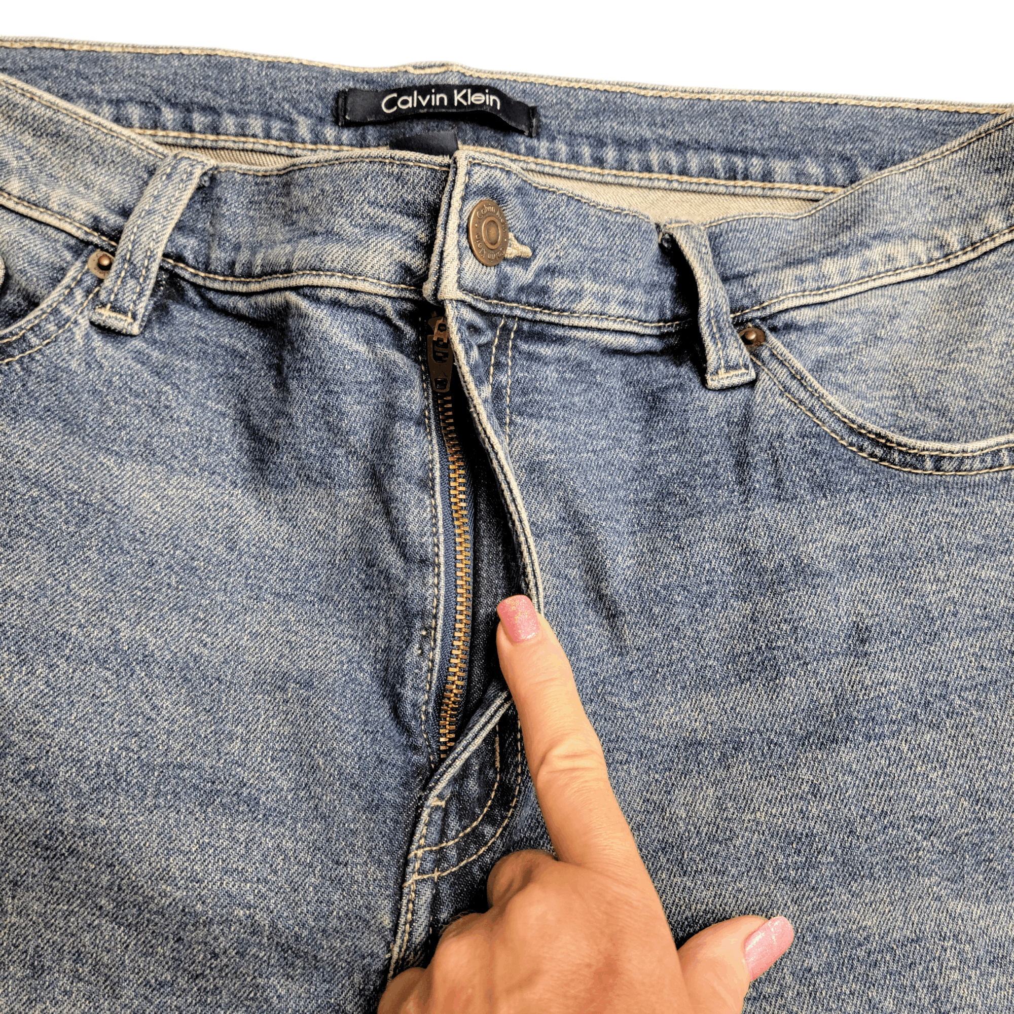 Calvin Klein Calvin Klein High Rise Straight Leg Classic Blue Jeans Size 36" / US 14 / IT 50 - 5 Thumbnail