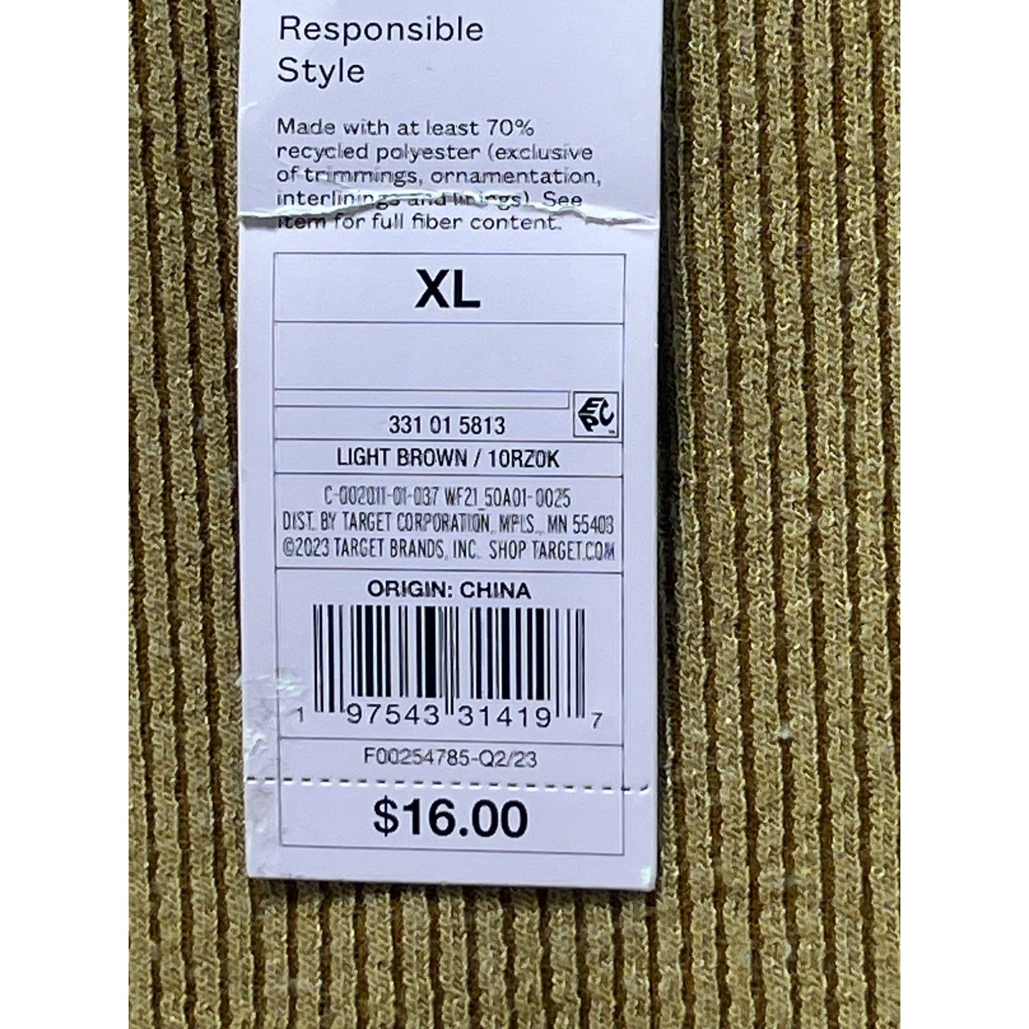 Other Wild Fable - Women's Ribbed Long Sleeve Crop Top - Brown - E Size XL / US 12-14 / IT 48-50 - 7 Thumbnail