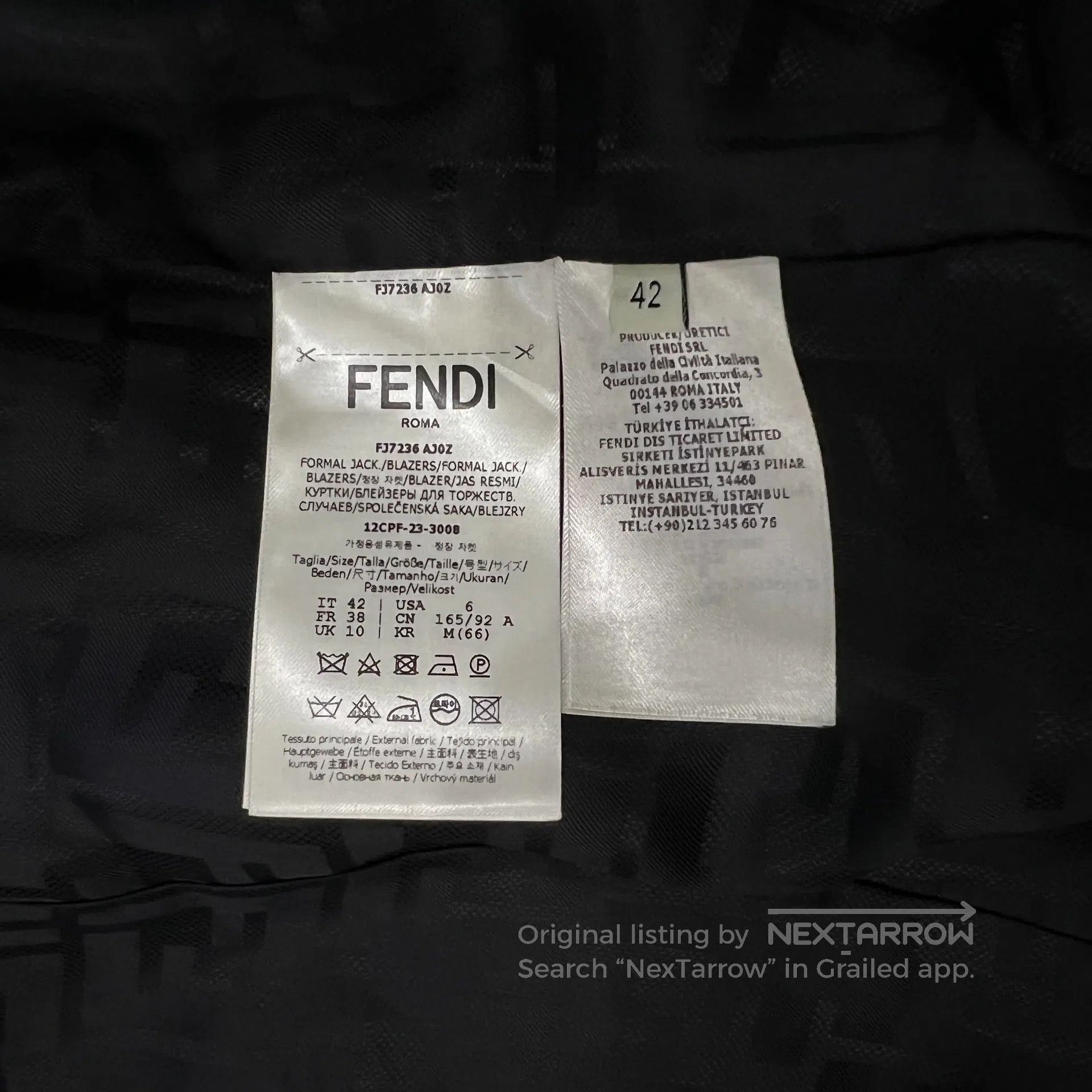 Fendi FENDI size 42 Silk cocoon fabric; suit jacket| Size L / US 10 / IT 46 - 6 Thumbnail