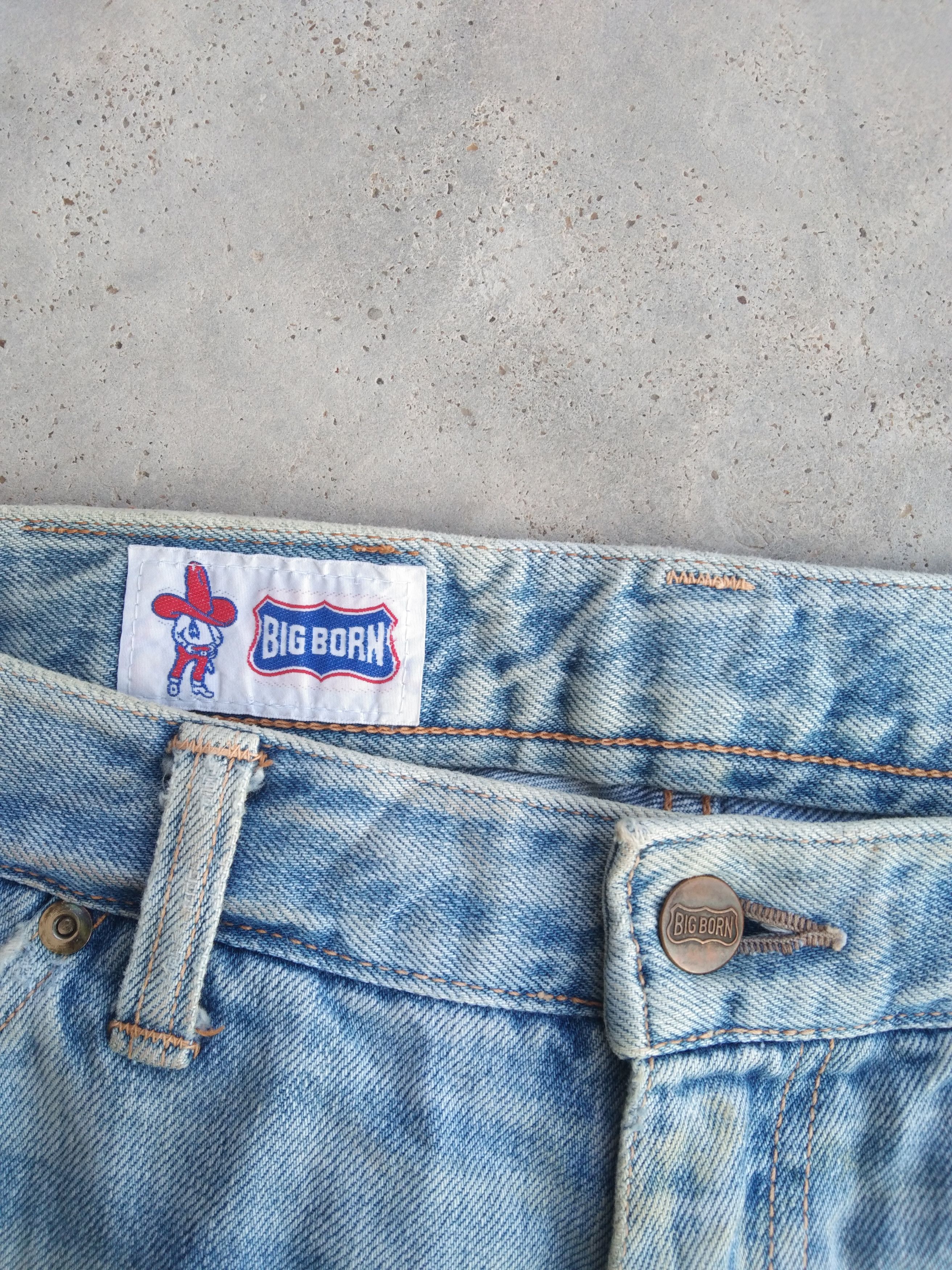 Japanese Brand Vintage Faded Blue Big Born Dirty Distressed Jeans 32x29 Size US 32 / EU 48 - 7 Thumbnail