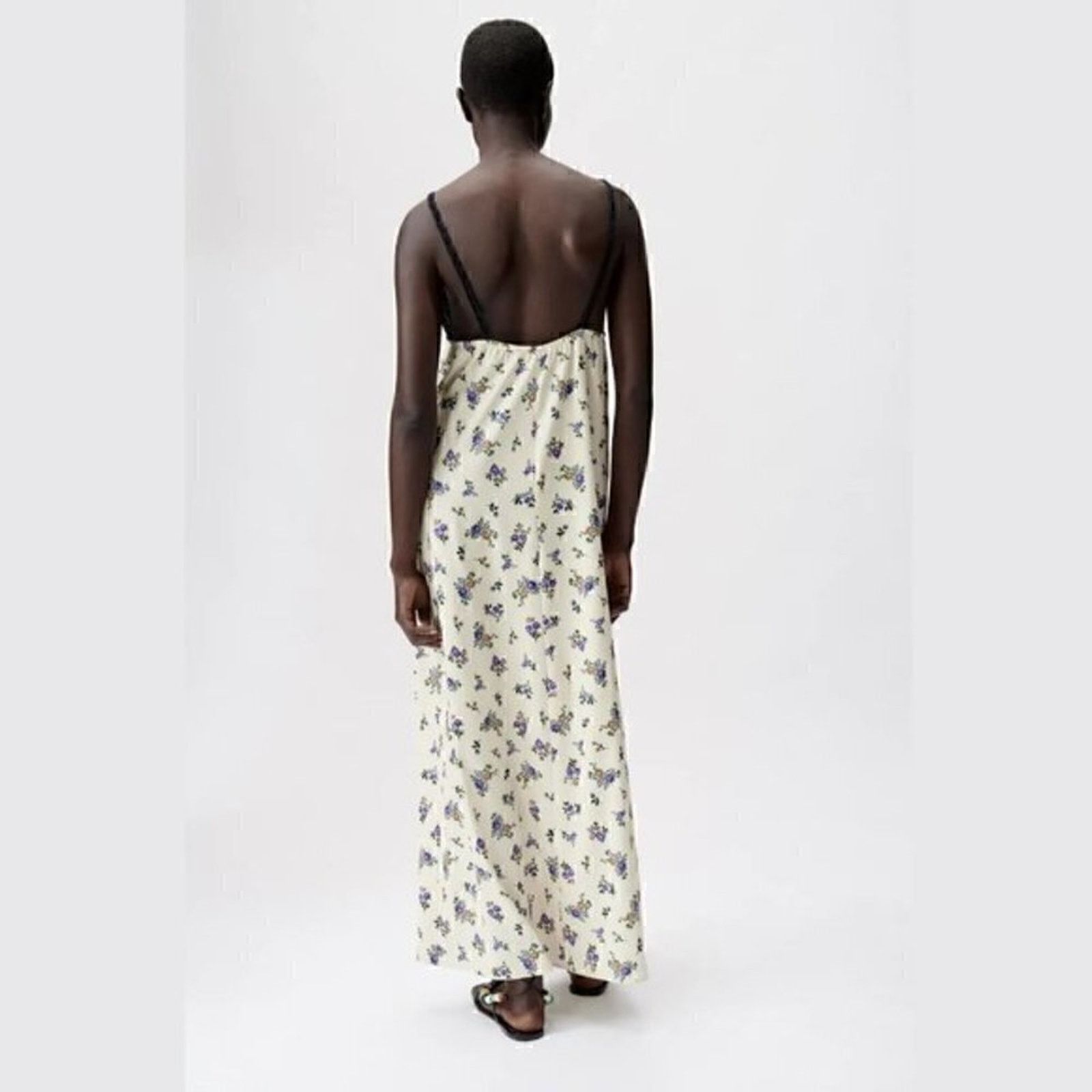Zara Zara Floral Satin Maxi Slip Dress NWT Size S / US 4 / IT 40 - 13 Thumbnail
