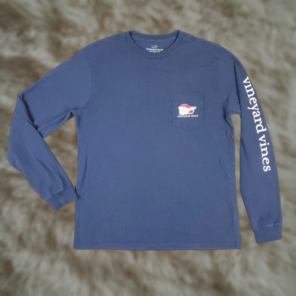 Vineyard Vines VINTAGE Vineyard Vines Merry Christmas 2017 Blue Long Sleeve T-Shirt Adult Small Crew Neck Size US S / EU 44-46 / 1 - 1 Thumbnail