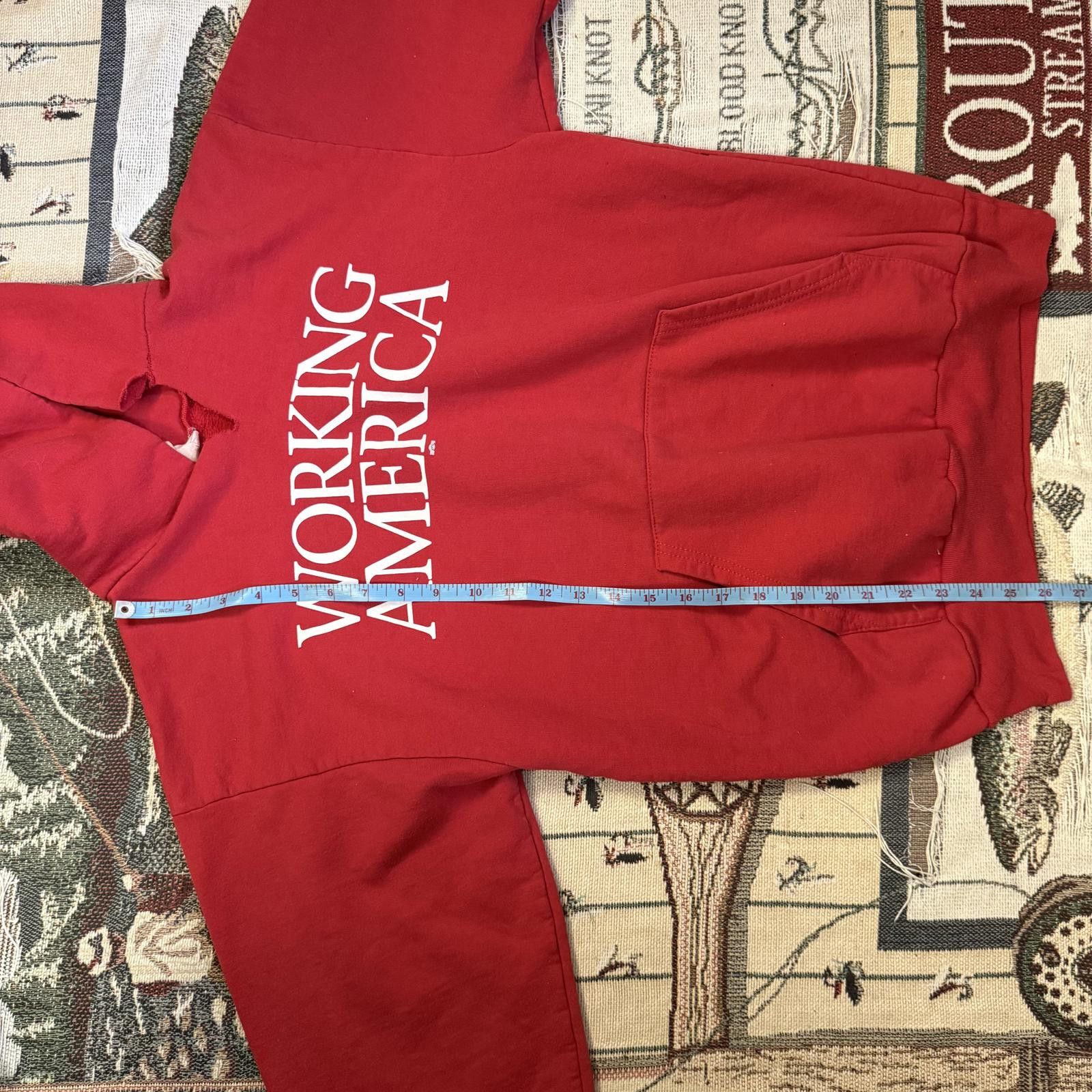 Other Vintage Union Made in USA Working America Red Hoodie Size US M / EU 48-50 / 2 - 6 Thumbnail