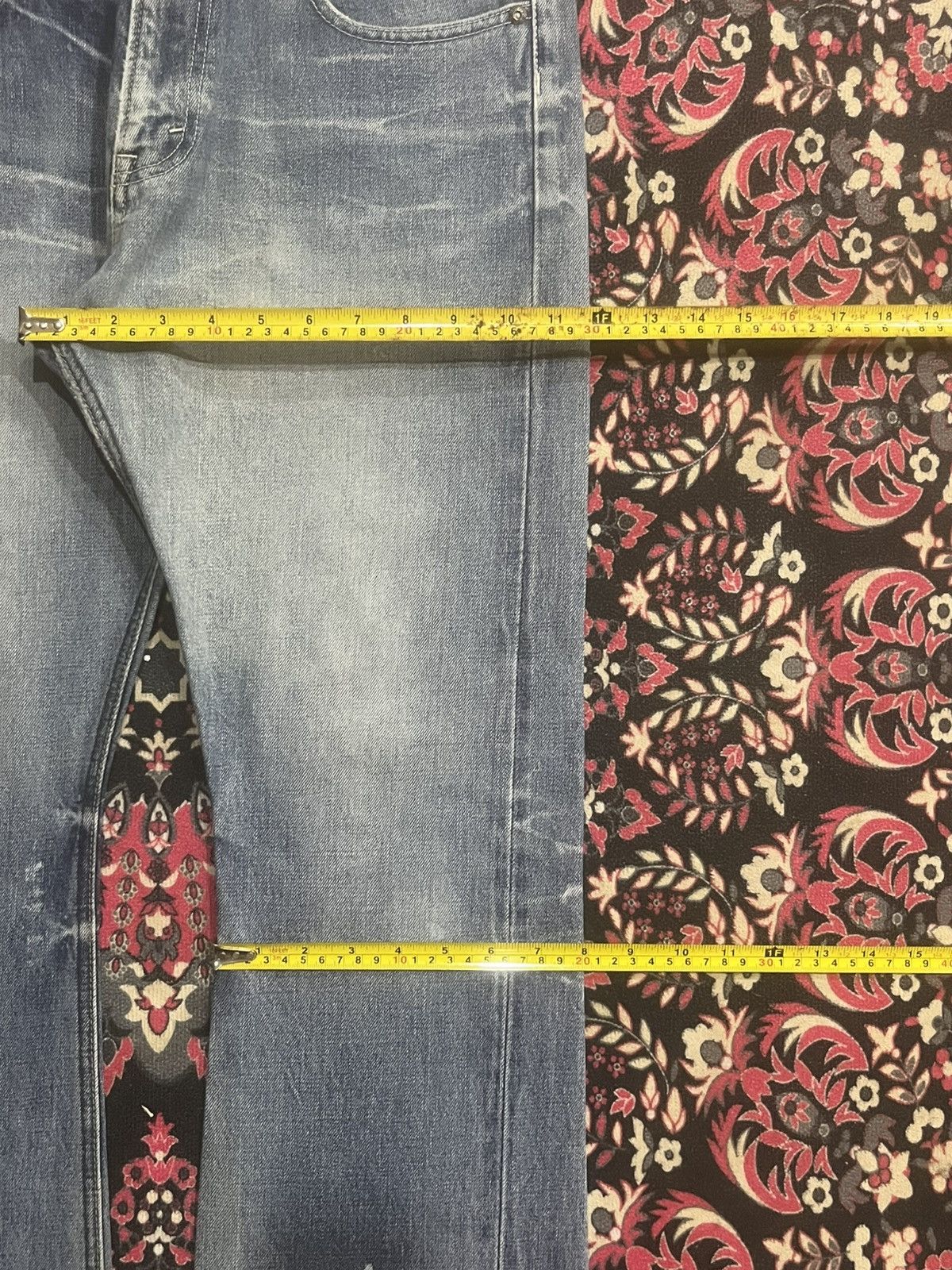 JACKROSE Jackrose X Luv Maison Blue Faded Washed Selvedge Flare Jeans Size US 30 / EU 46 - 16 Thumbnail