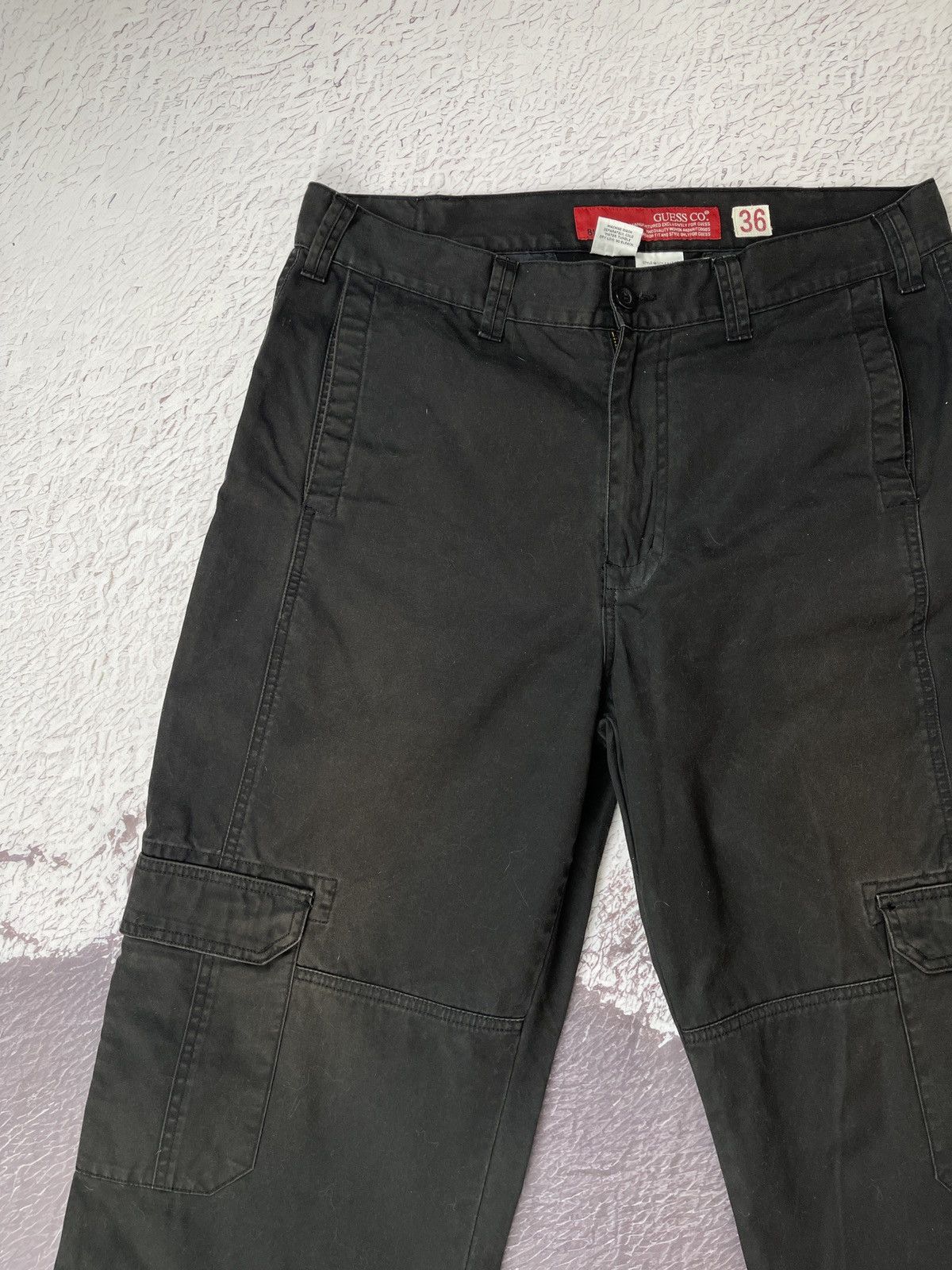 Guess × Vintage Guess USA vintage black faded utility cargo wide pants Size US 36 / EU 52 - 7 Thumbnail