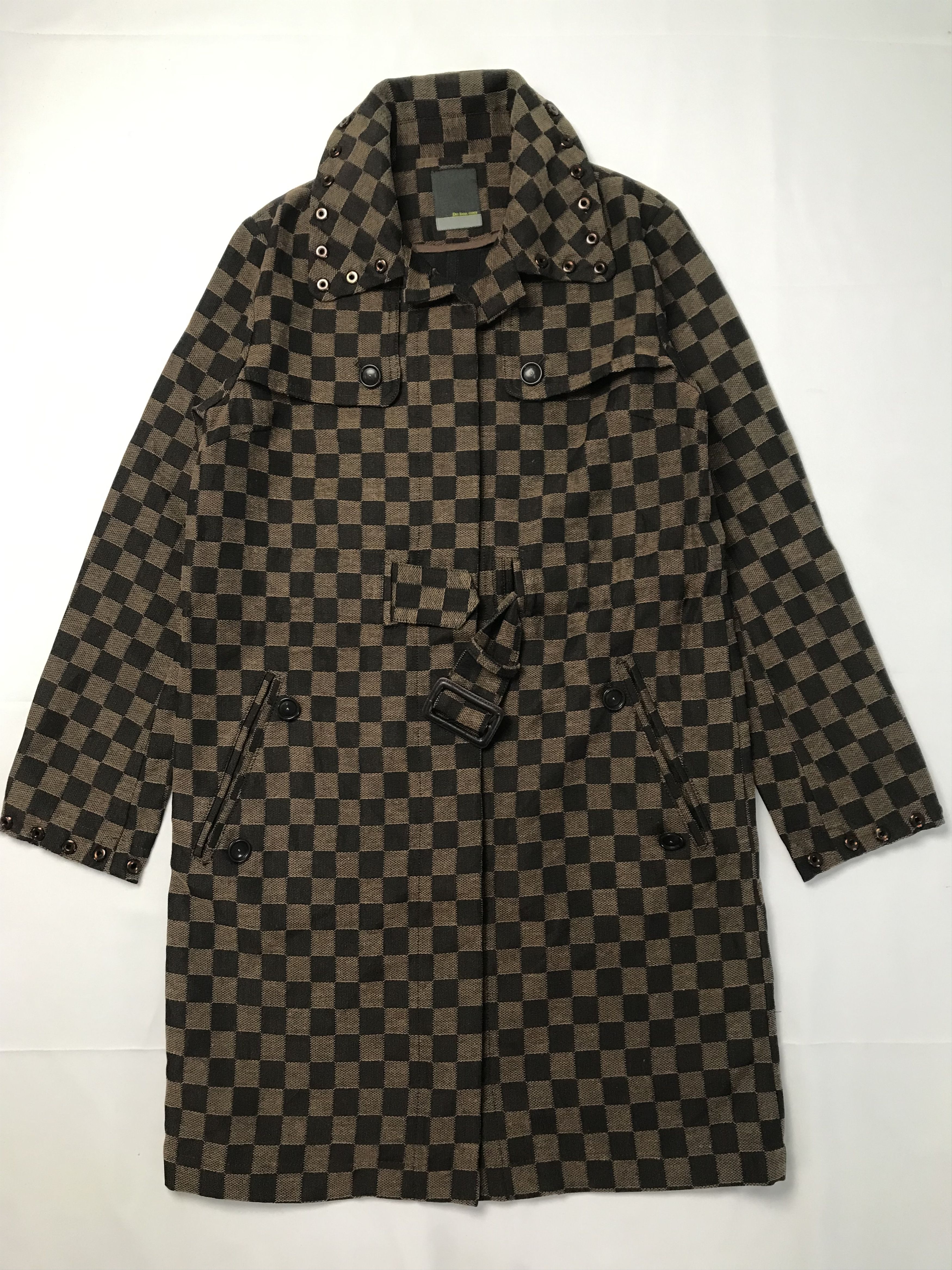 Japanese Brand Made in Japan De Bon Coer Checkered Long Coat Size US S / EU 44-46 / 1 - 1 Thumbnail