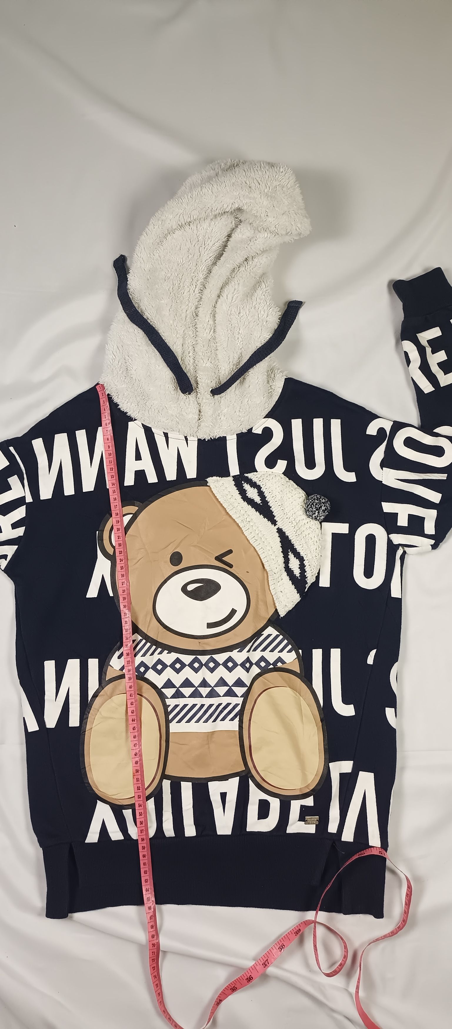 If Six Was Nine × Japanese Brand #Es Style 1916 White Fur Hoodie All Over Print Teddy Bear Size M / US 6-8 / IT 42-44 - 3 Thumbnail