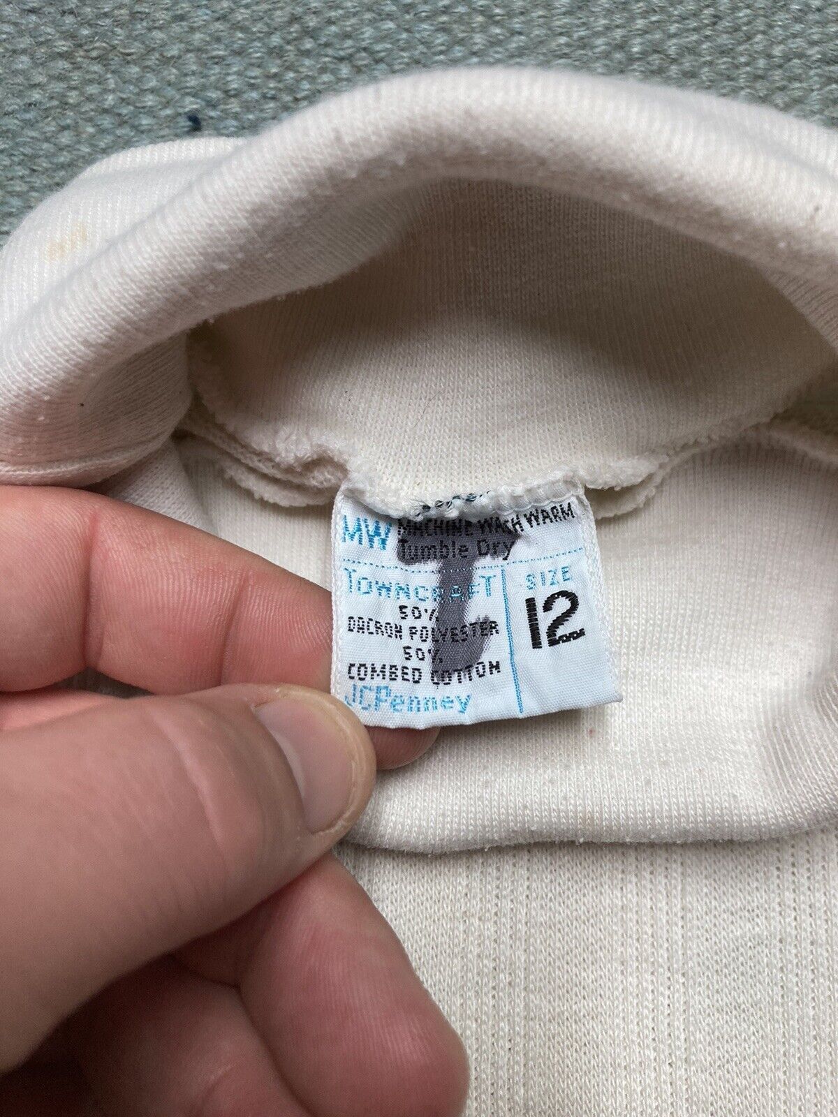Vintage 70s JCPenney ribbed t shirt blank turtleneck sz 12 baby tee Size XS / US 0-2 / IT 36-38 - 4 Thumbnail