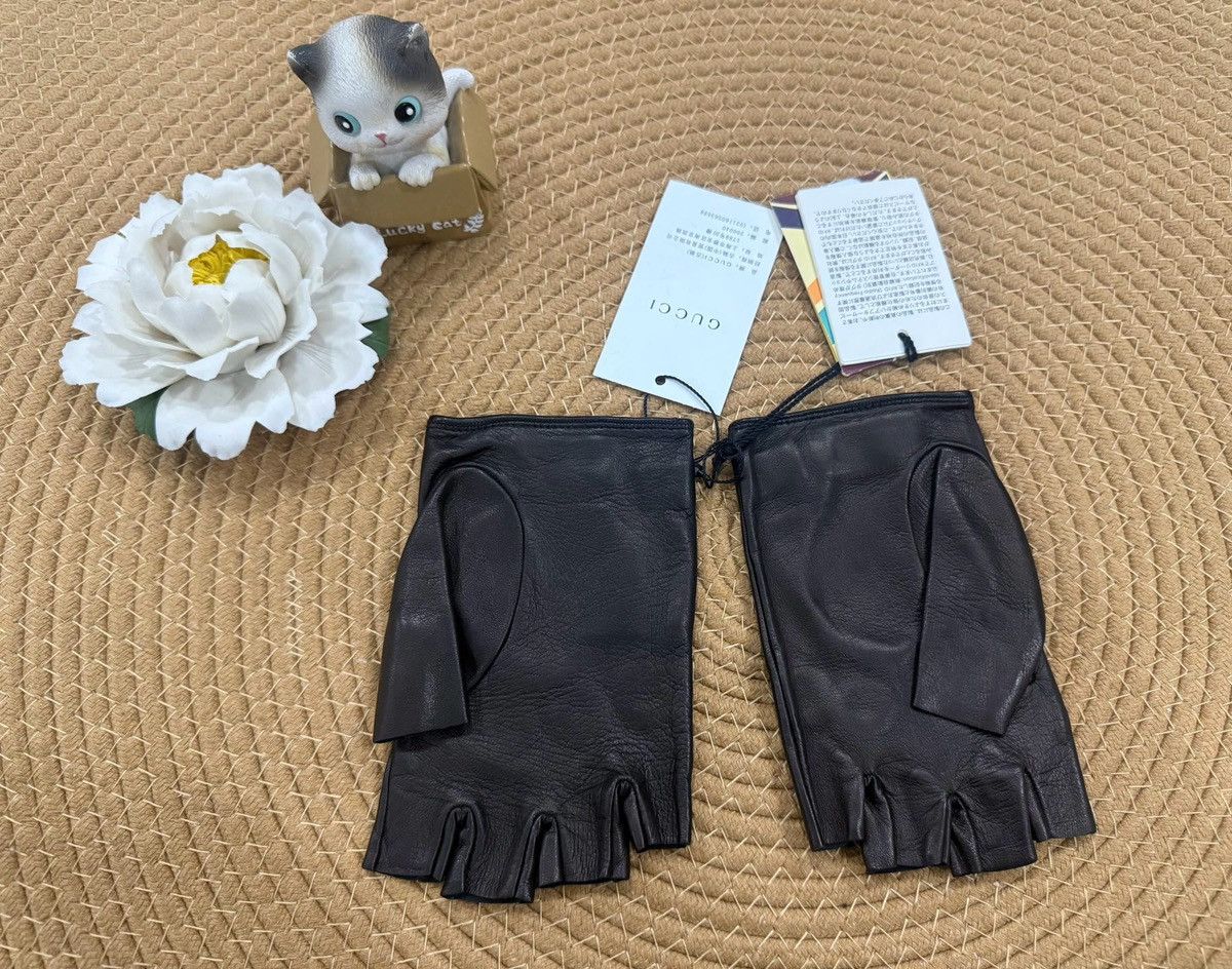 Gucci adidas x Gucci Fingerless Leather Gloves 'Black' Size ONE SIZE - 2 Thumbnail