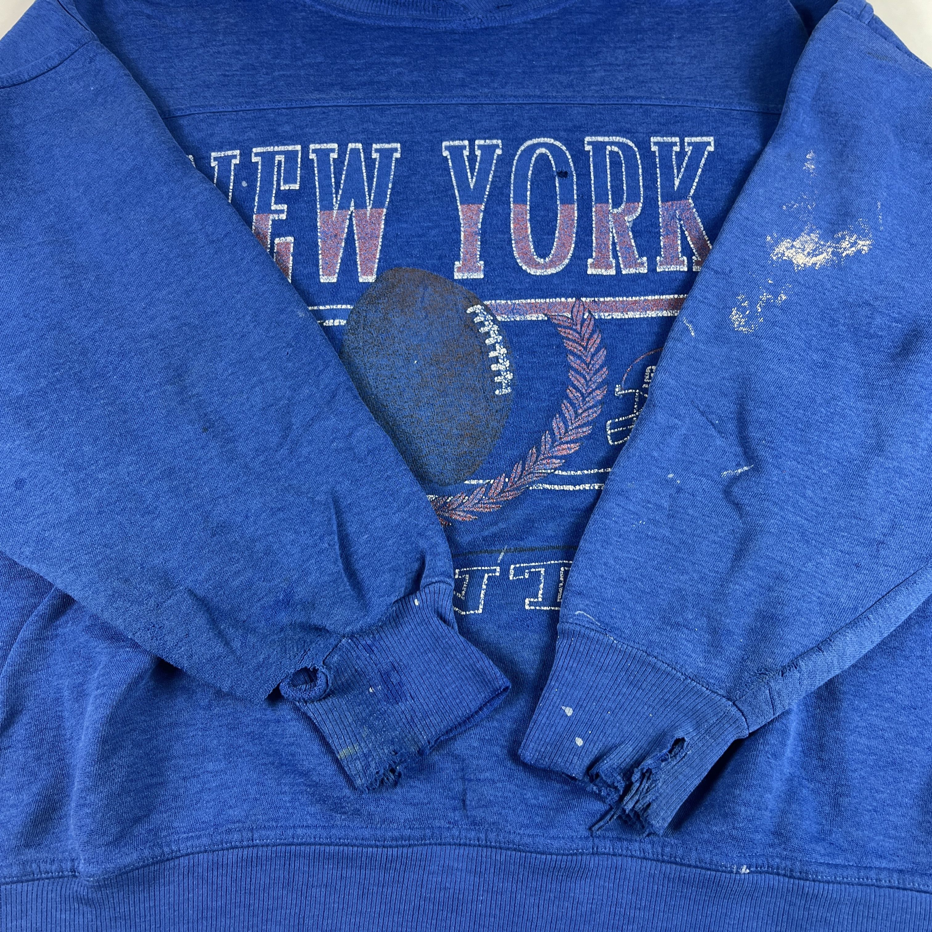NFL × Vintage VTG 90s New York Giants Sweatshirt Faded Thrashed Crewneck Size US L / EU 52-54 / 3 - 5 Thumbnail