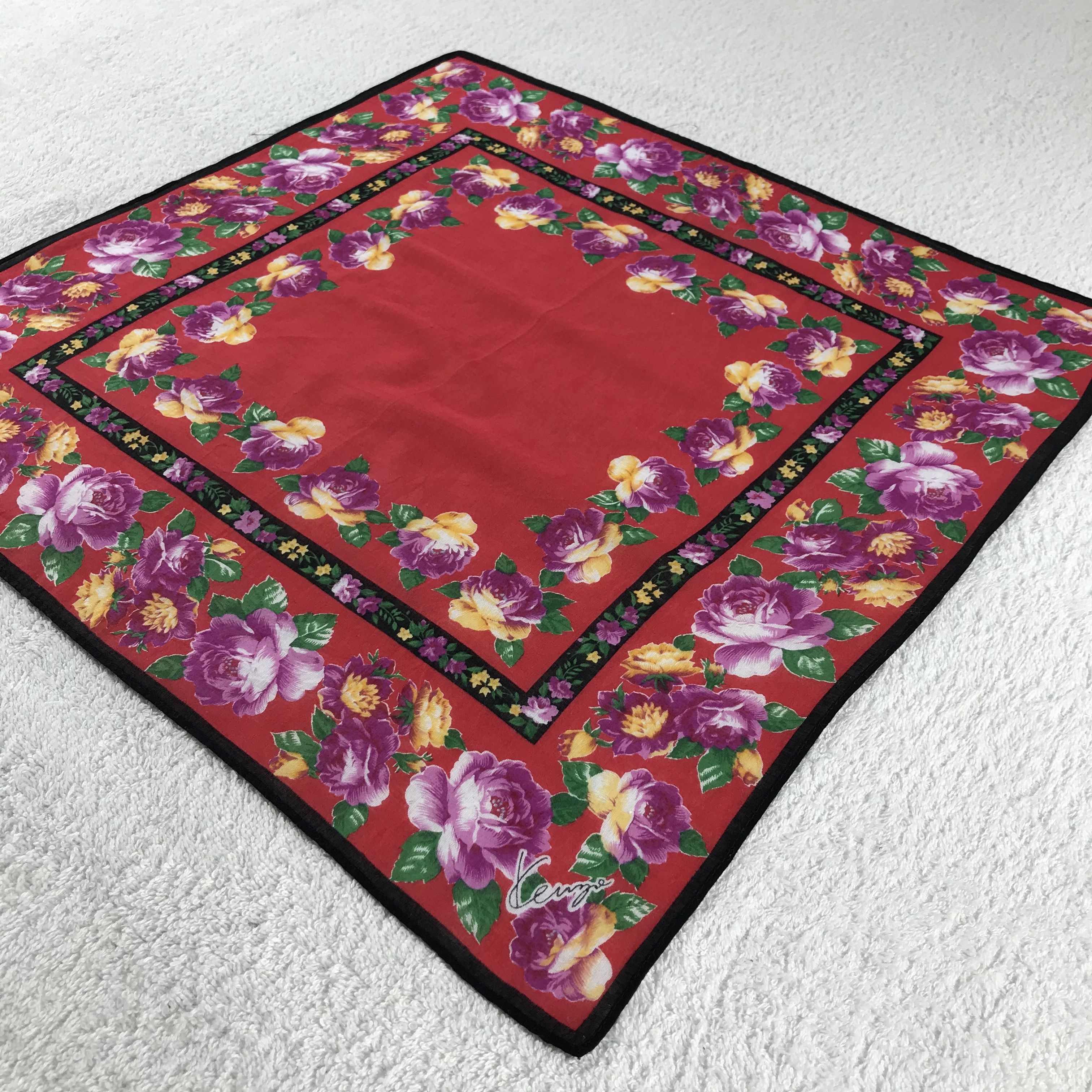 Kenzo × Vintage Kenzo Bandana / Handkerchief / Neckerchief - S295 Size ONE SIZE - 2 Thumbnail