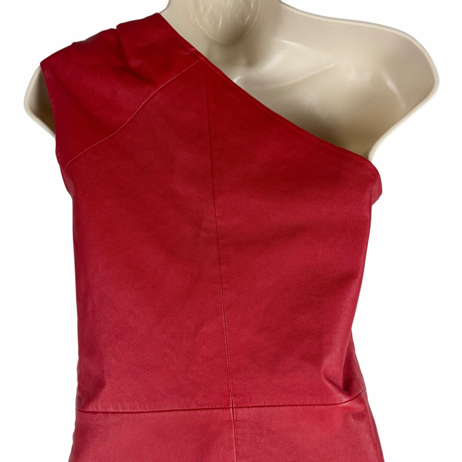 Givenchy Givenchy One Shoulder Cutout Lamb Leather Mini Dress 36 Size S / US 4 / IT 40 - 11 Thumbnail